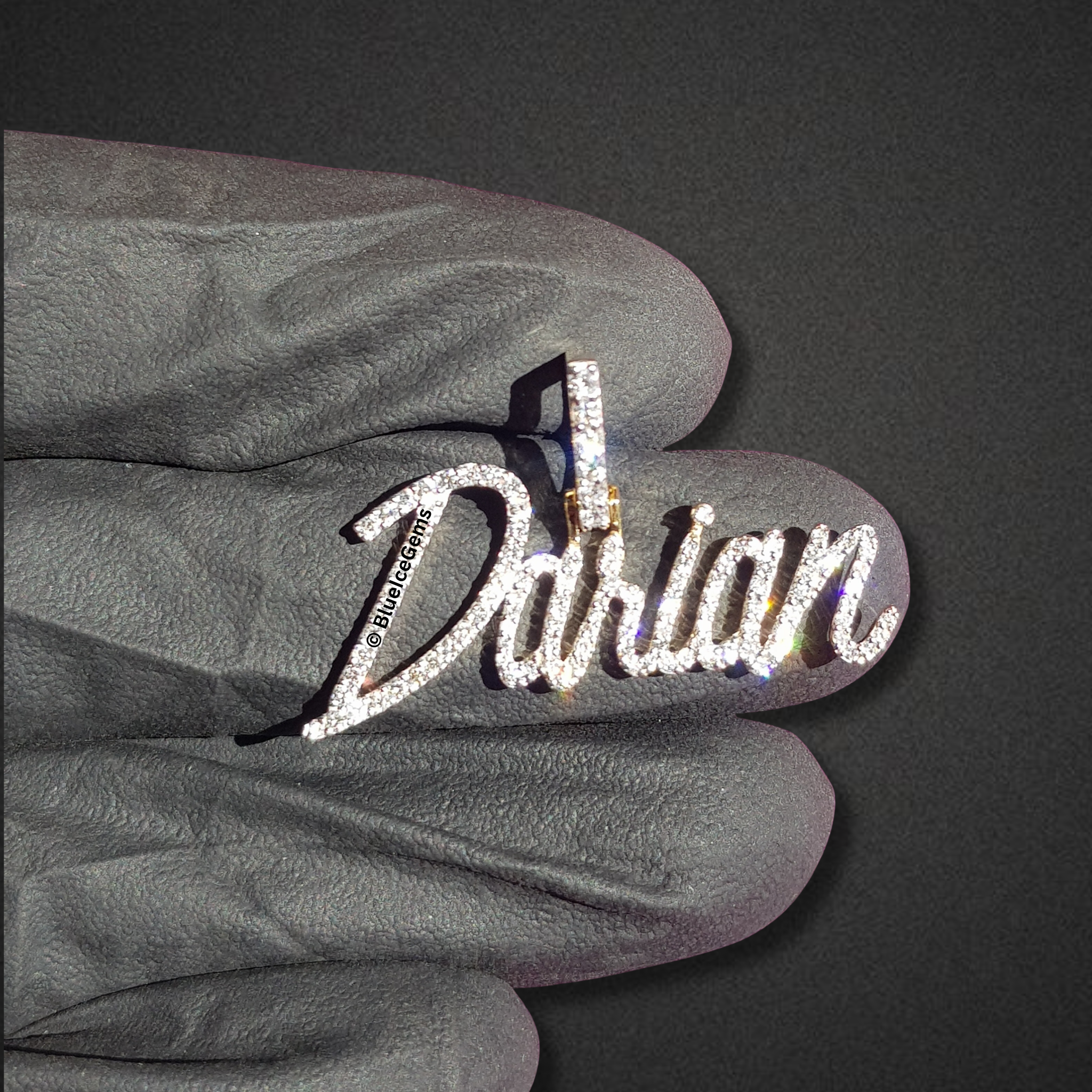 The "Darian" Diamond Signature Script Pendant