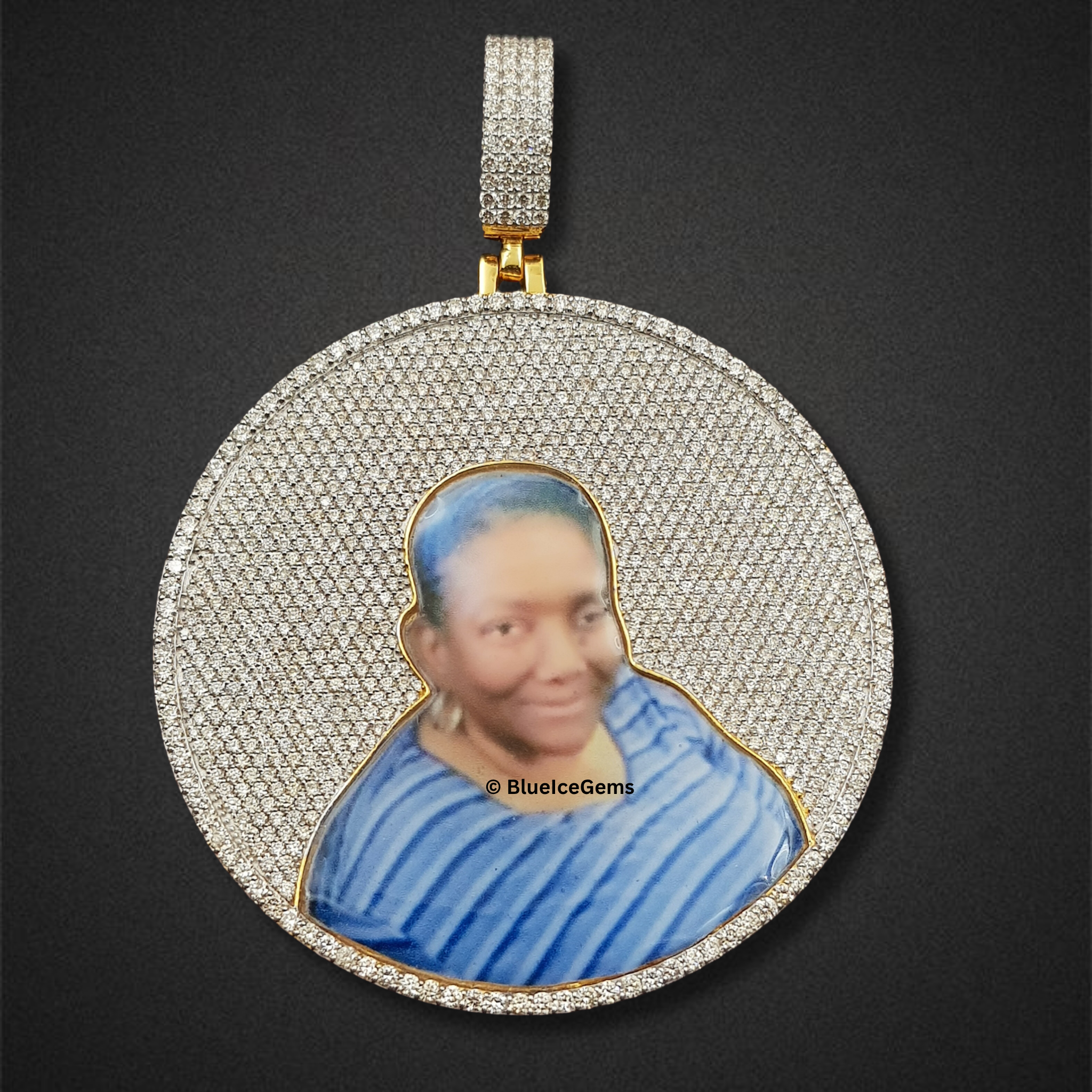 The "Diamond Legacy" Custom Portrait Medallion Pendant