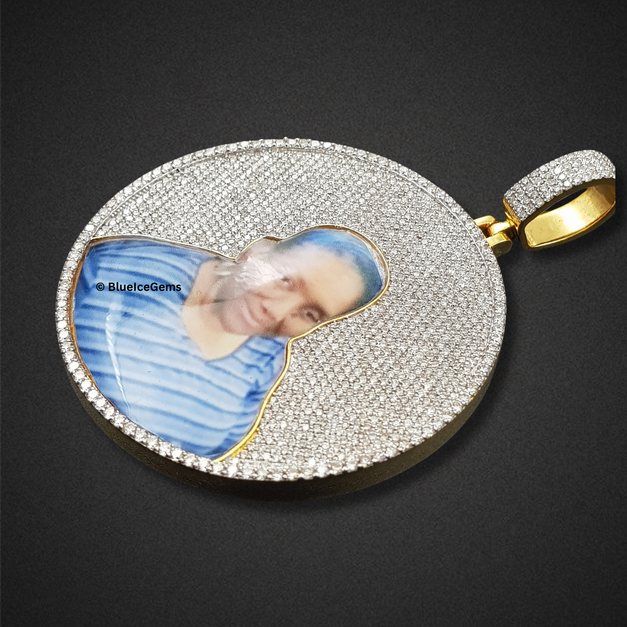 The "Diamond Legacy" Custom Portrait Medallion Pendant