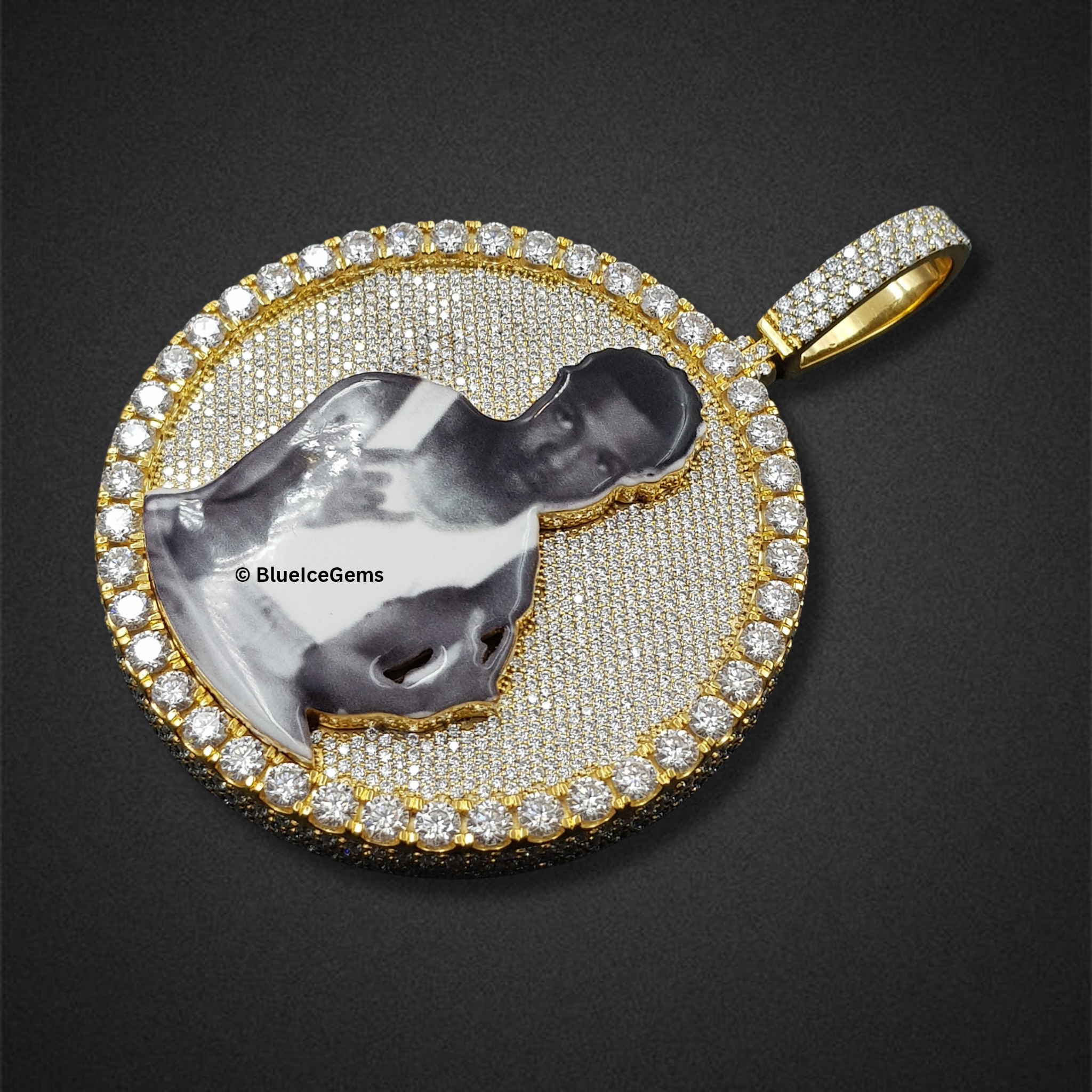 The "Diamond Tribute" Custom Portrait Medallion Pendant