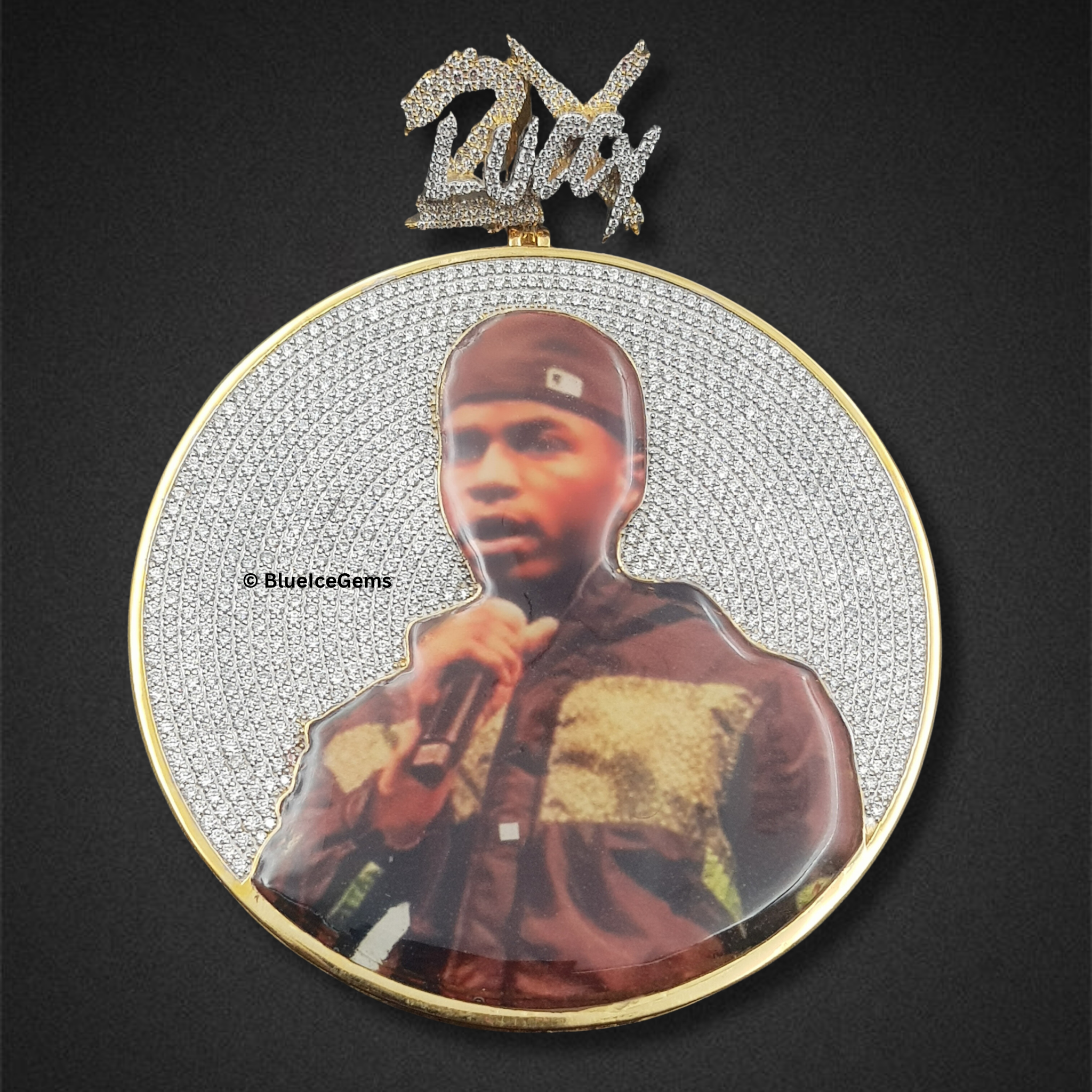 The "Diamond Tribute" Custom Portrait Medallion Pendant