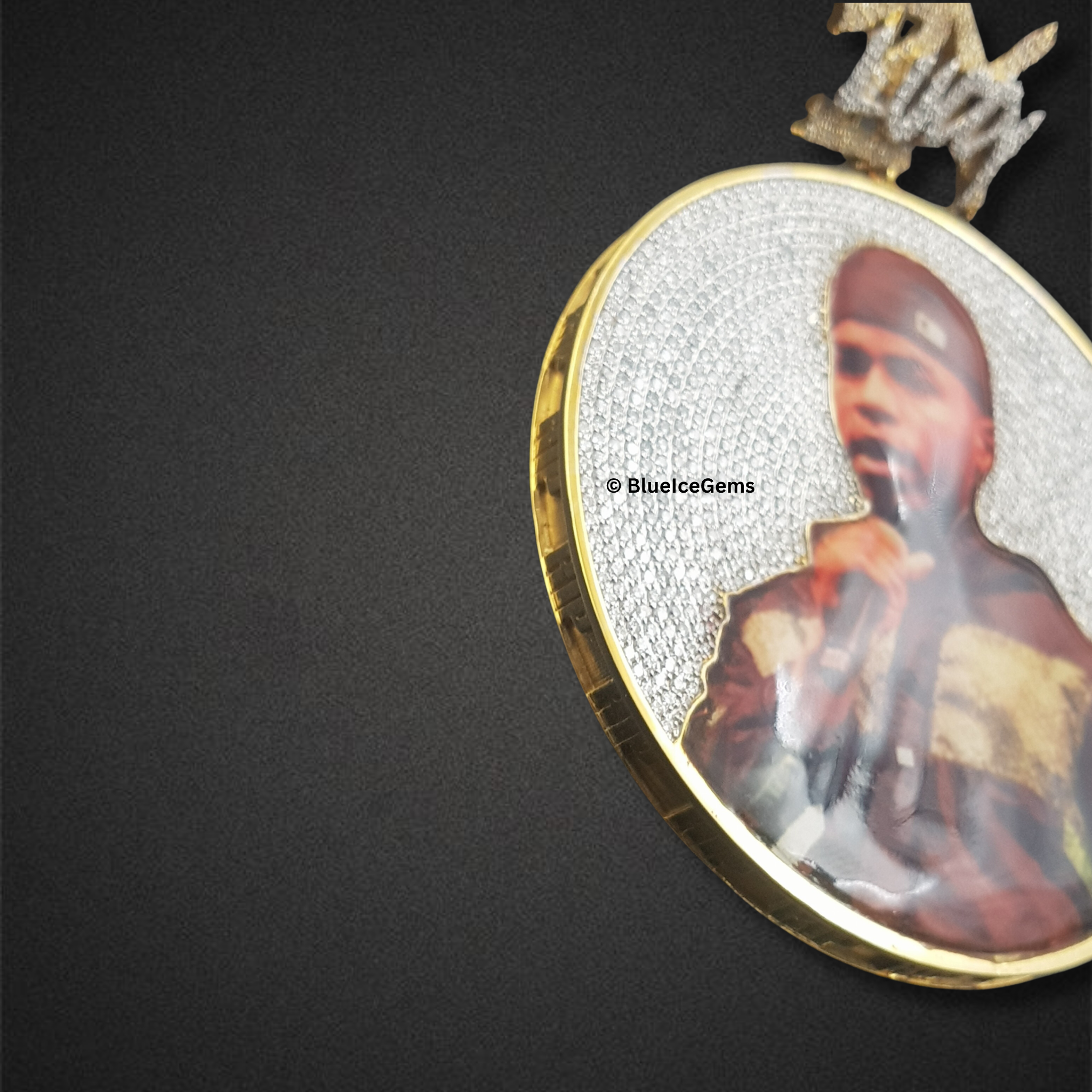 The "Diamond Tribute" Custom Portrait Medallion Pendant