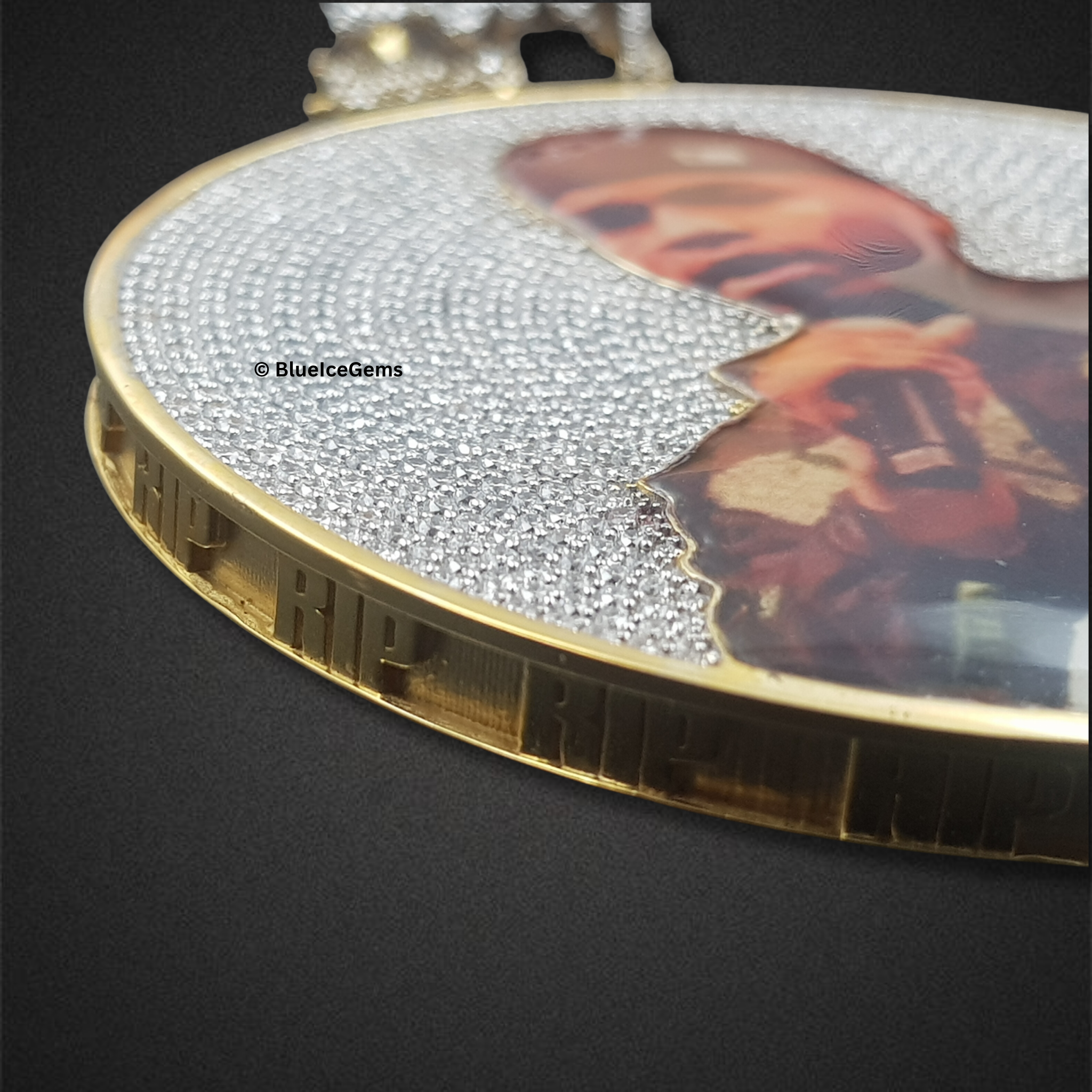 The "Diamond Tribute" Custom Portrait Medallion Pendant