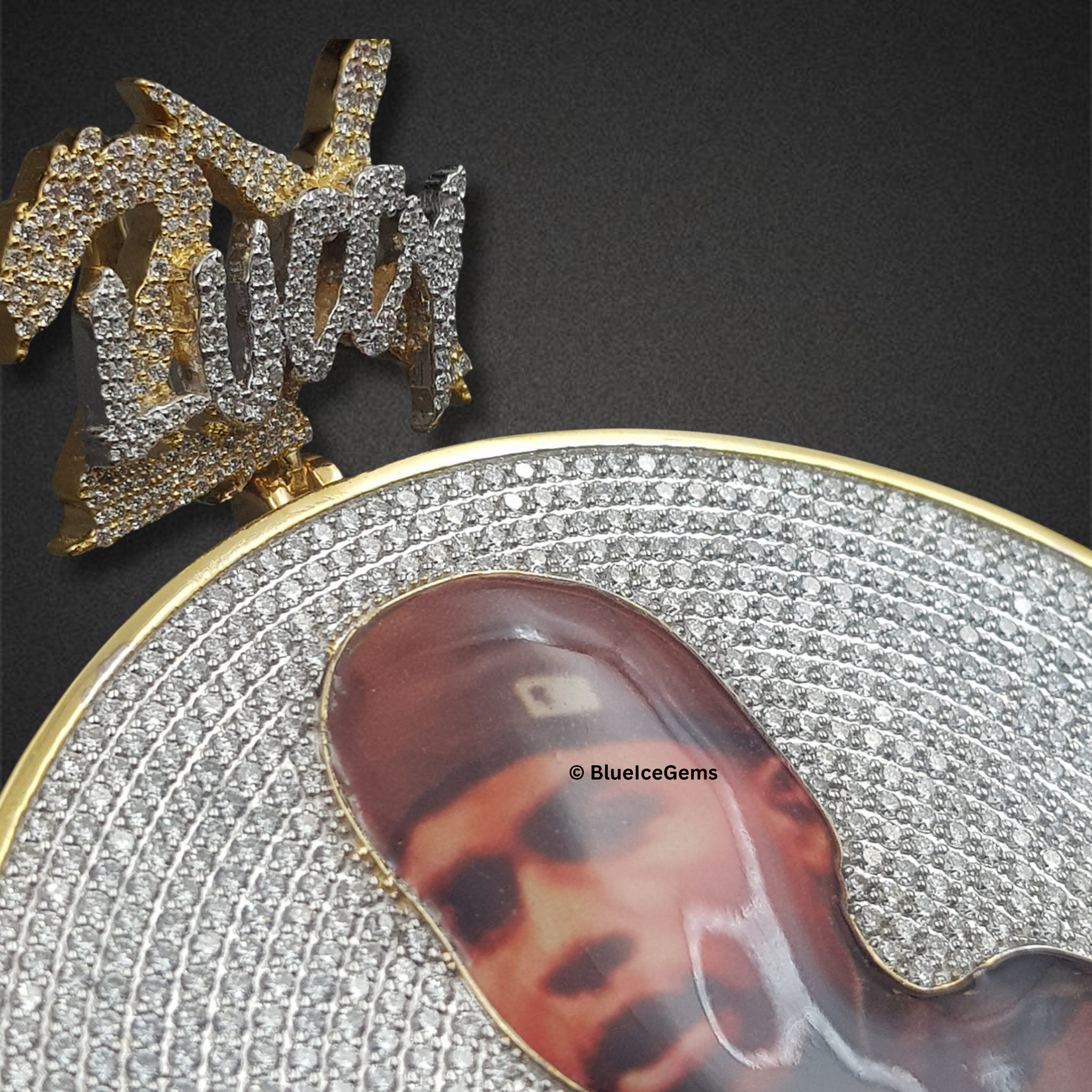 The "Diamond Tribute" Custom Portrait Medallion Pendant