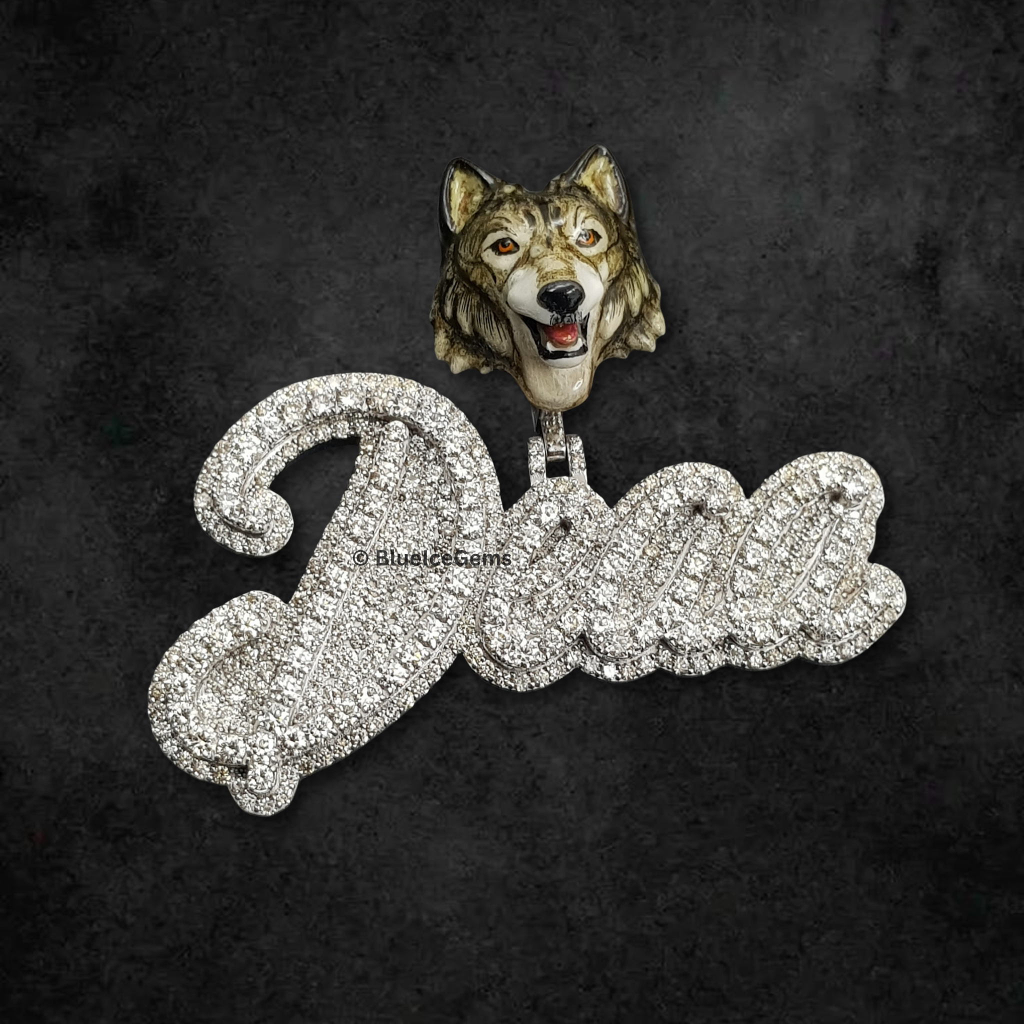 The "Diamond Wolf Spirit" Custom Pendant