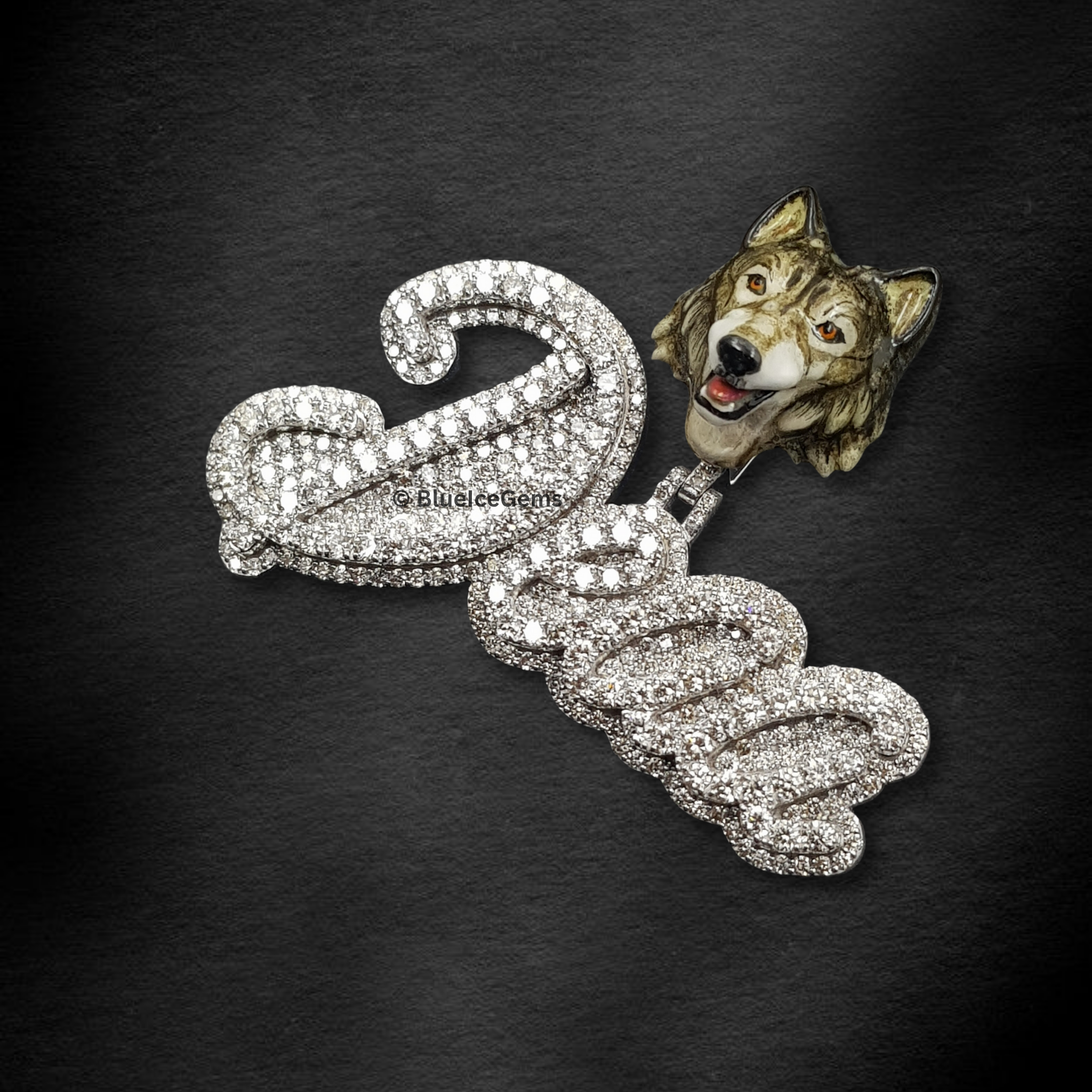 The "Diamond Wolf Spirit" Custom Pendant