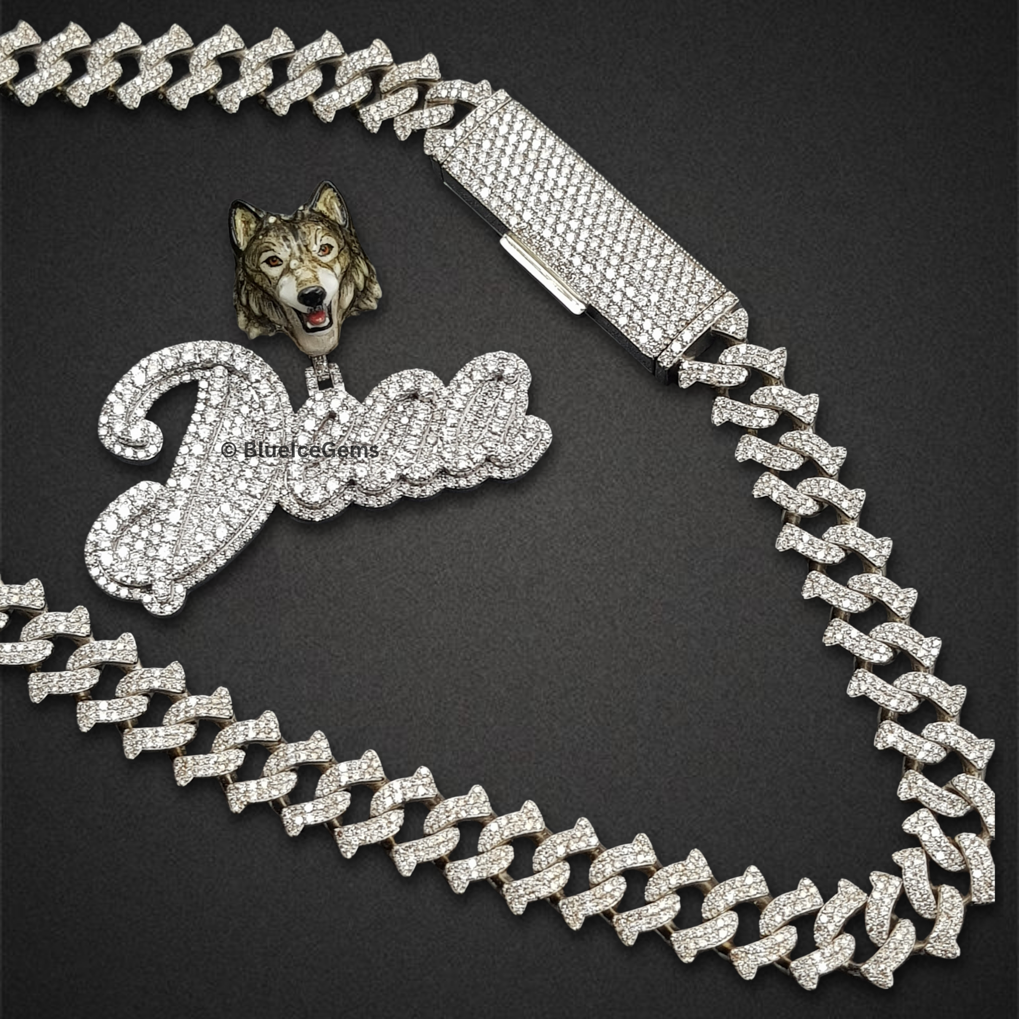 The "Diamond Wolf Spirit" Custom Pendant