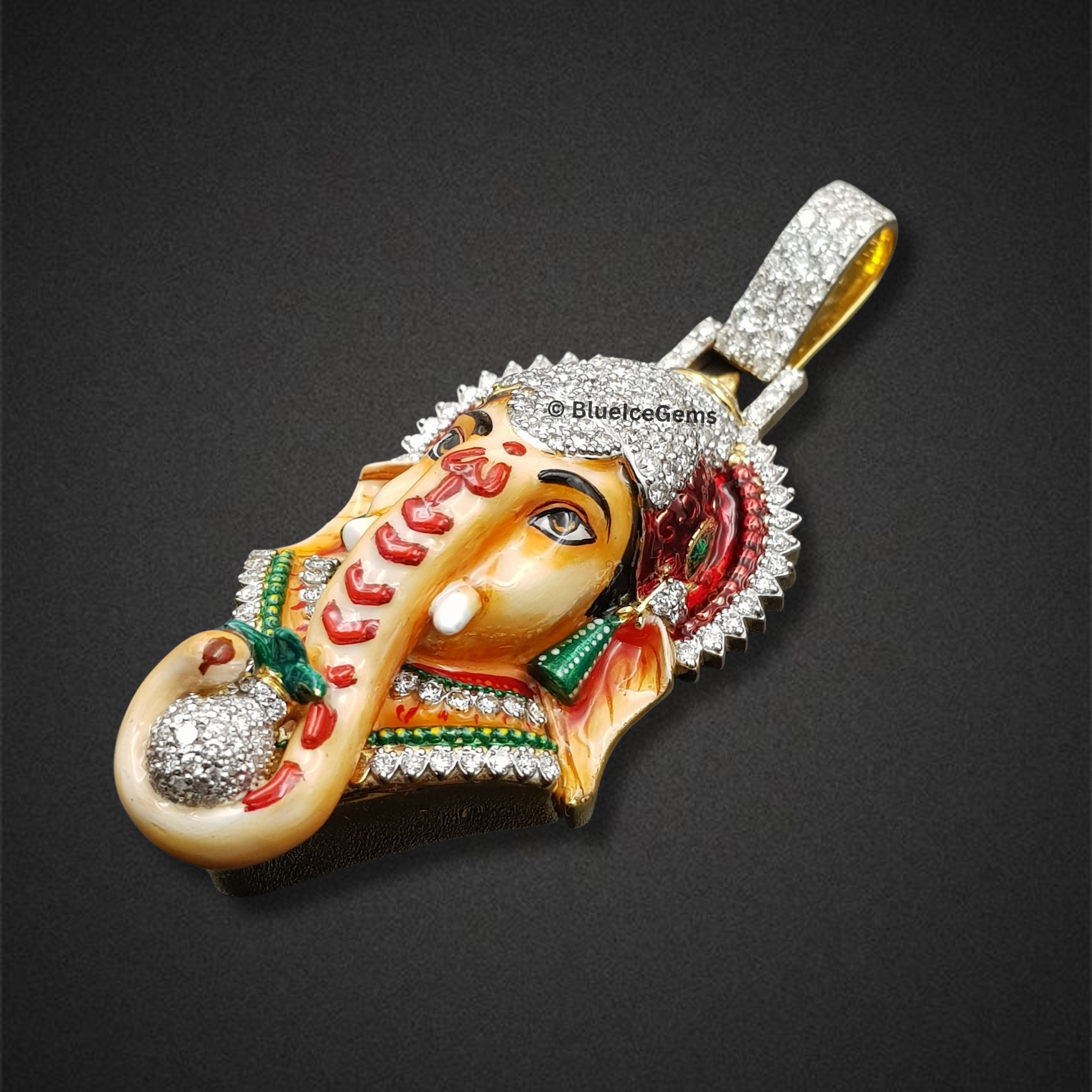 The "Divine Ganesha" Diamond & Enamel Pendant
