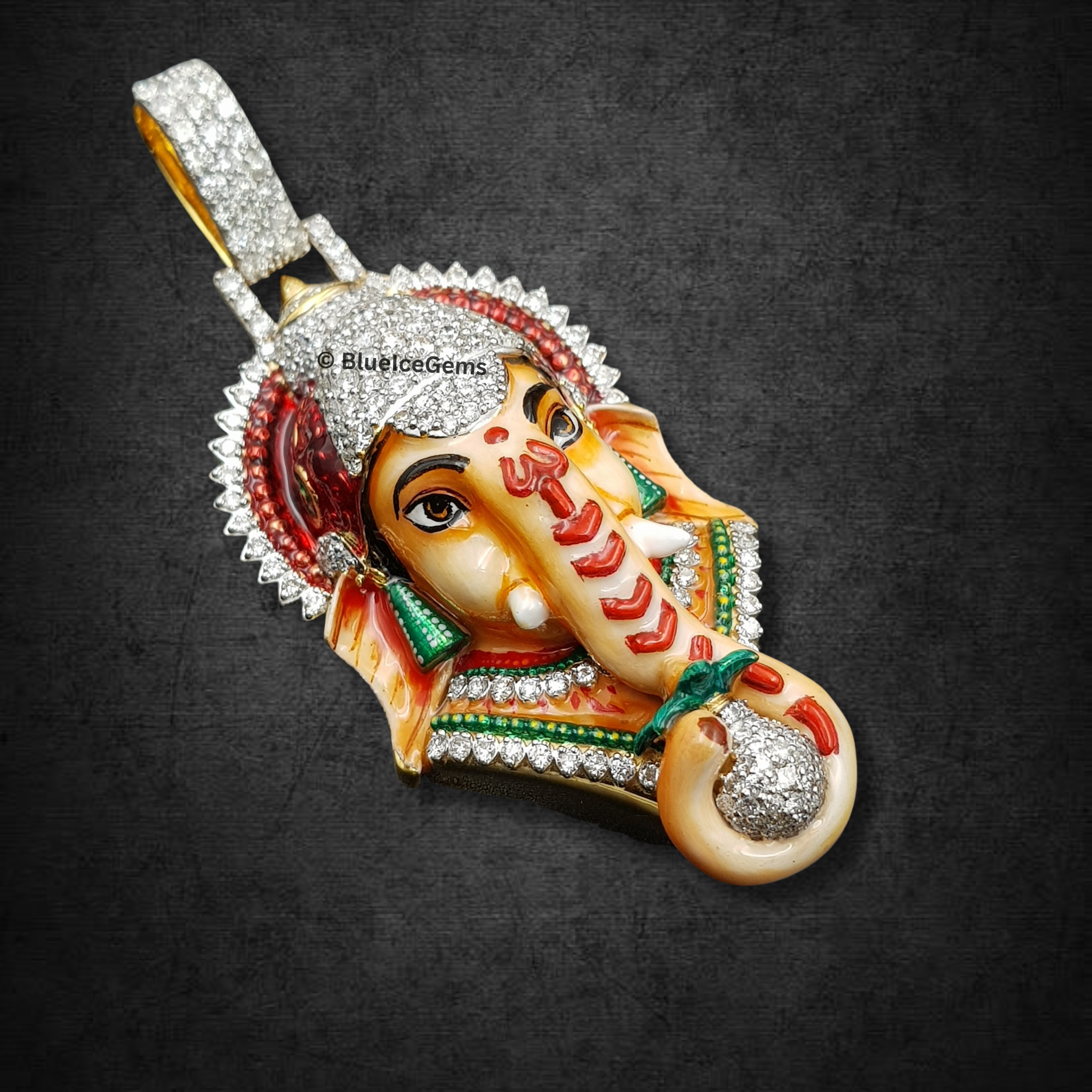 The "Divine Ganesha" Diamond & Enamel Pendant