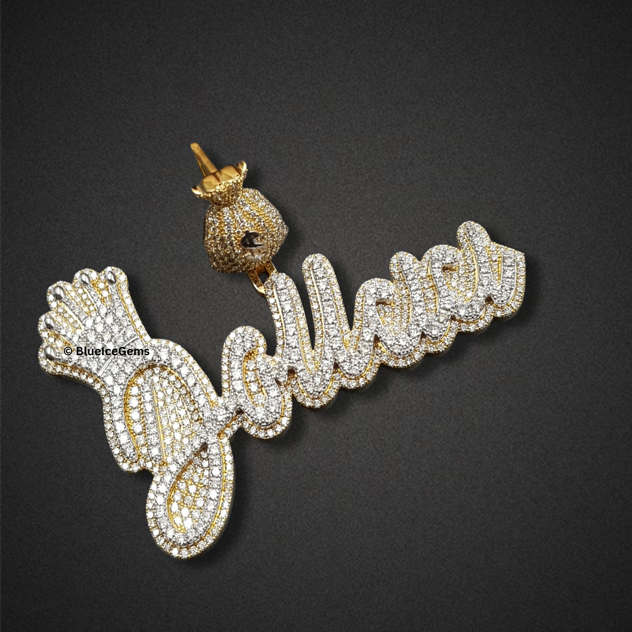 The "Dollas" Money Bag Diamond Pendant