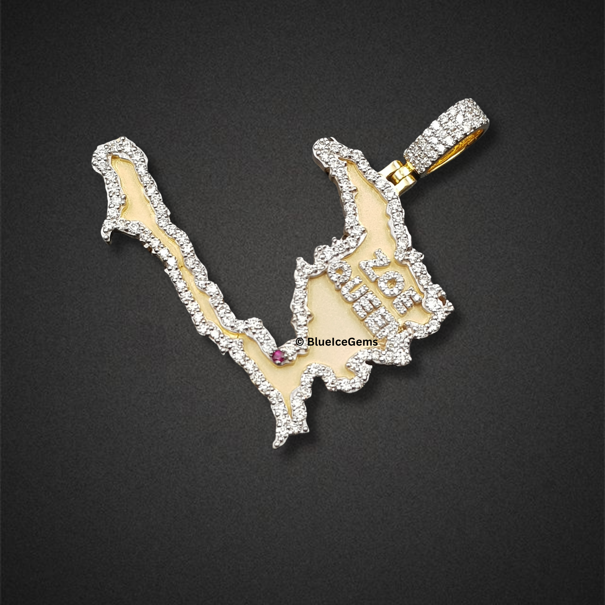 The "Dominican Republic" Diamond Map Pendant