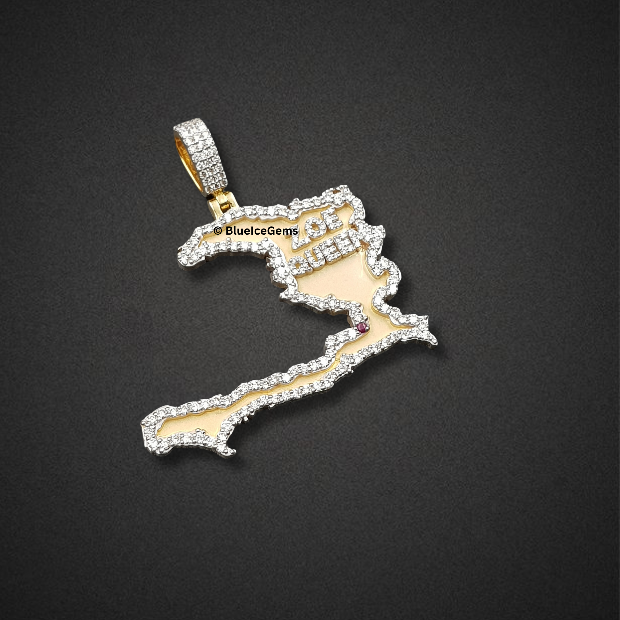 The "Dominican Republic" Diamond Map Pendant