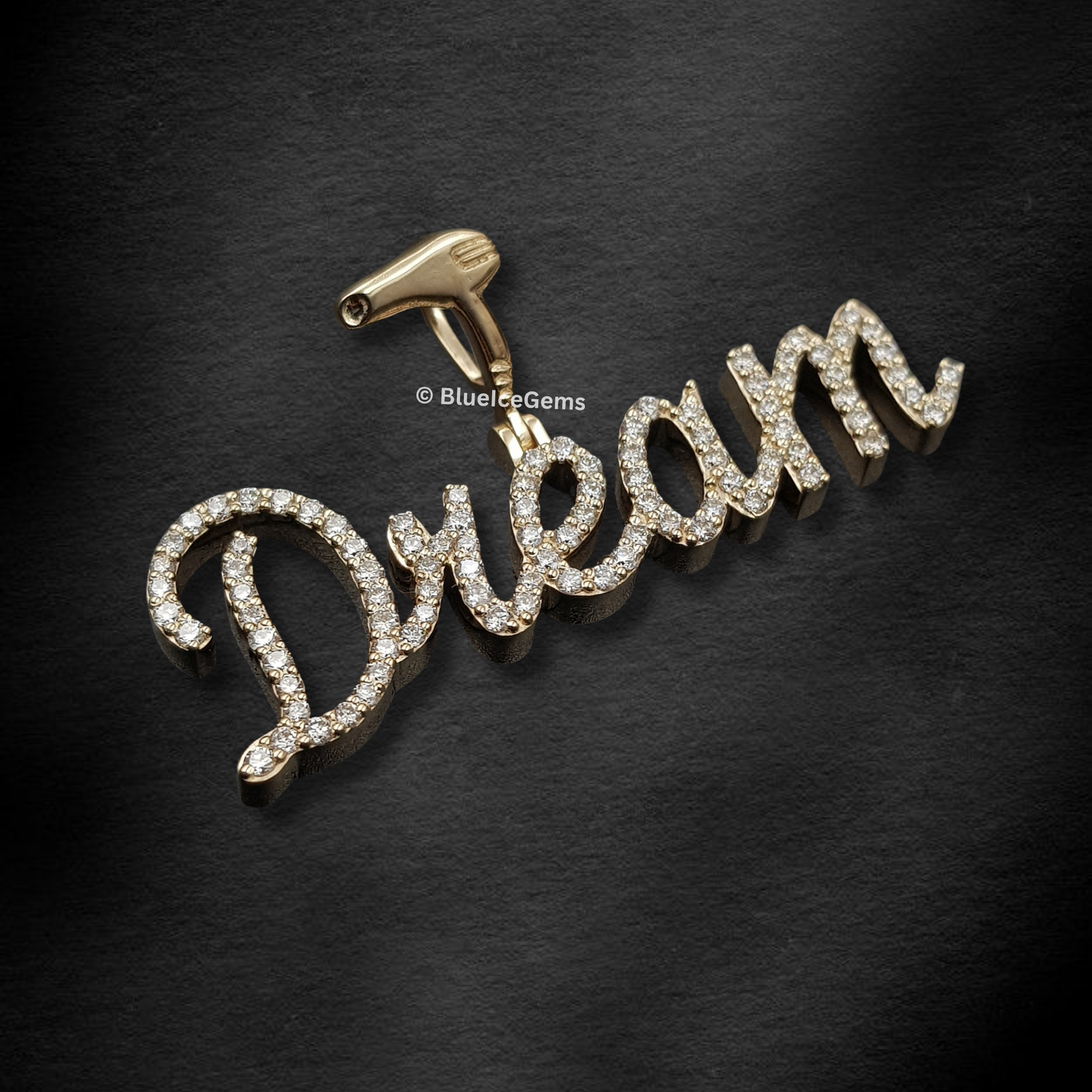 The "Dream Blowout" Diamond Script Pendant