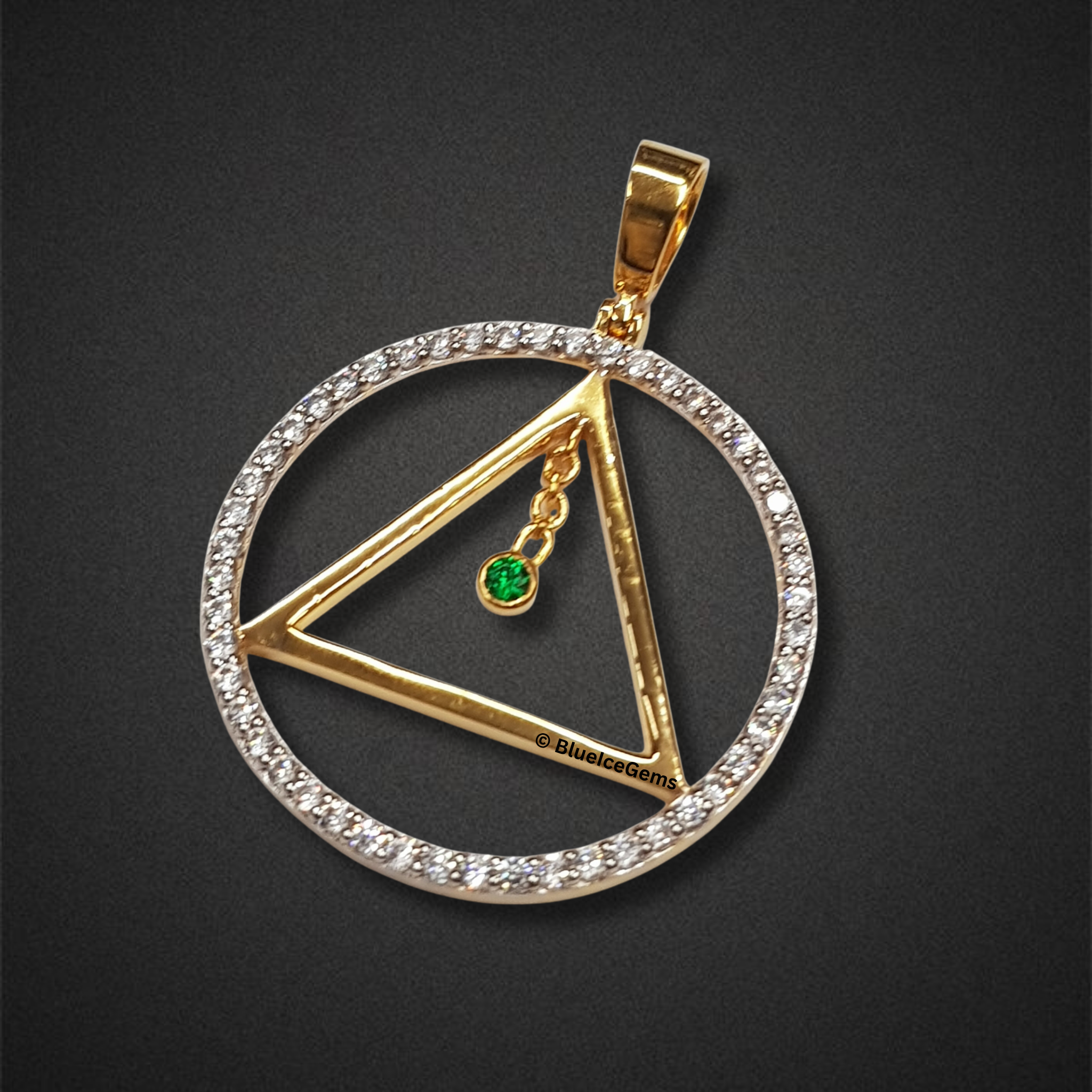 The "Emerald Trinity" Diamond Circle Pendant