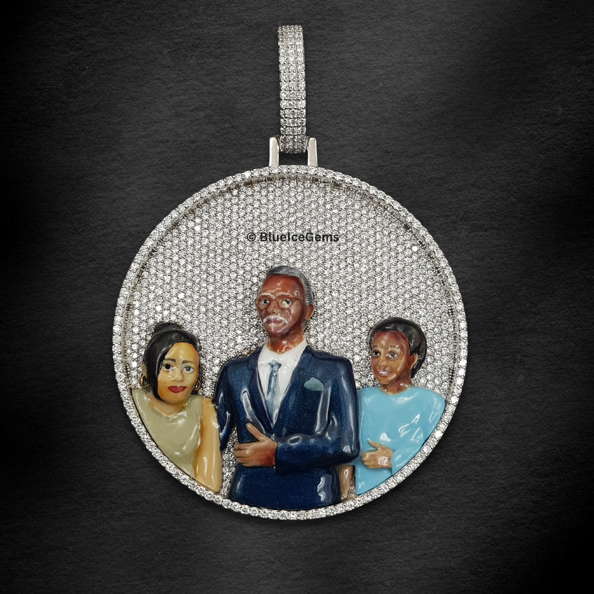 The "Family Legacy" Diamond Portrait Medallion Pendant