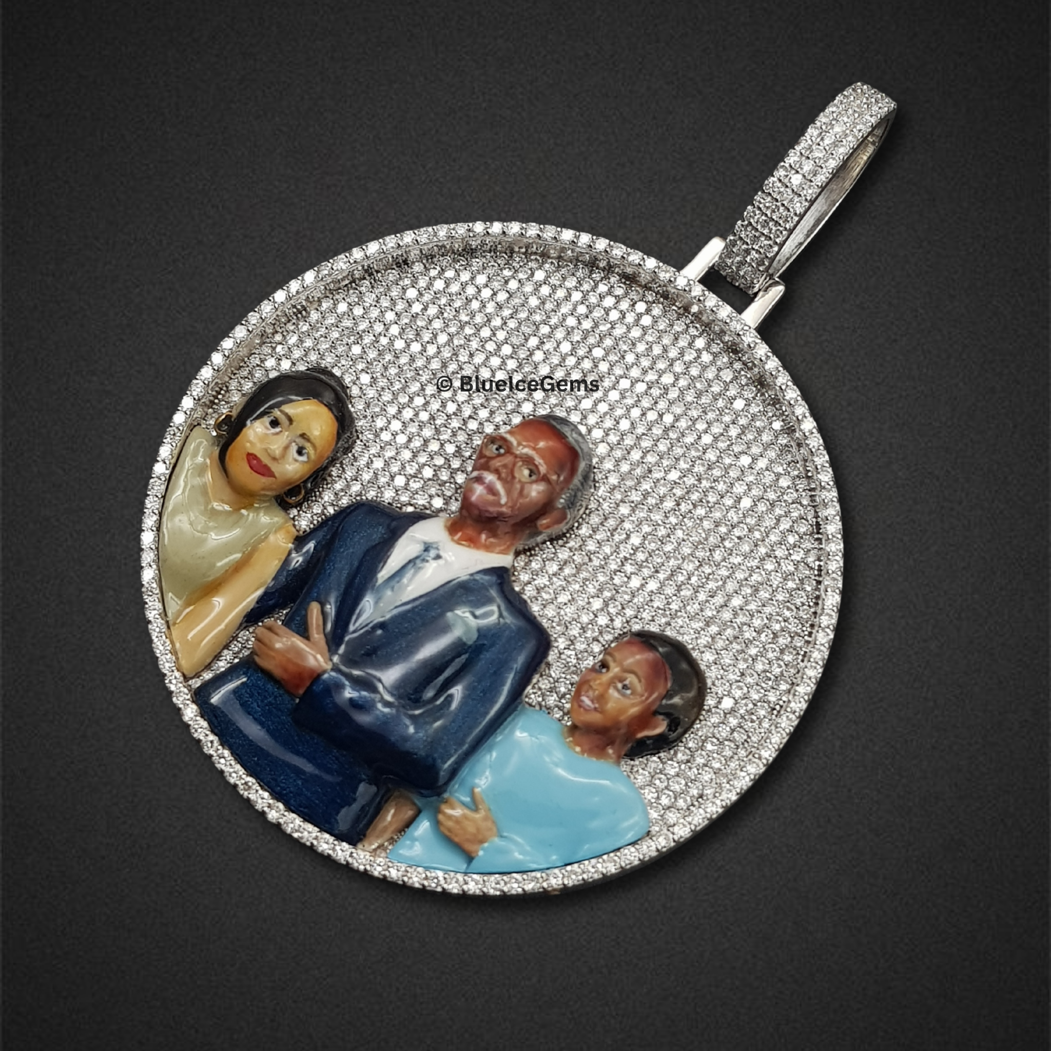 The "Family Legacy" Diamond Portrait Medallion Pendant