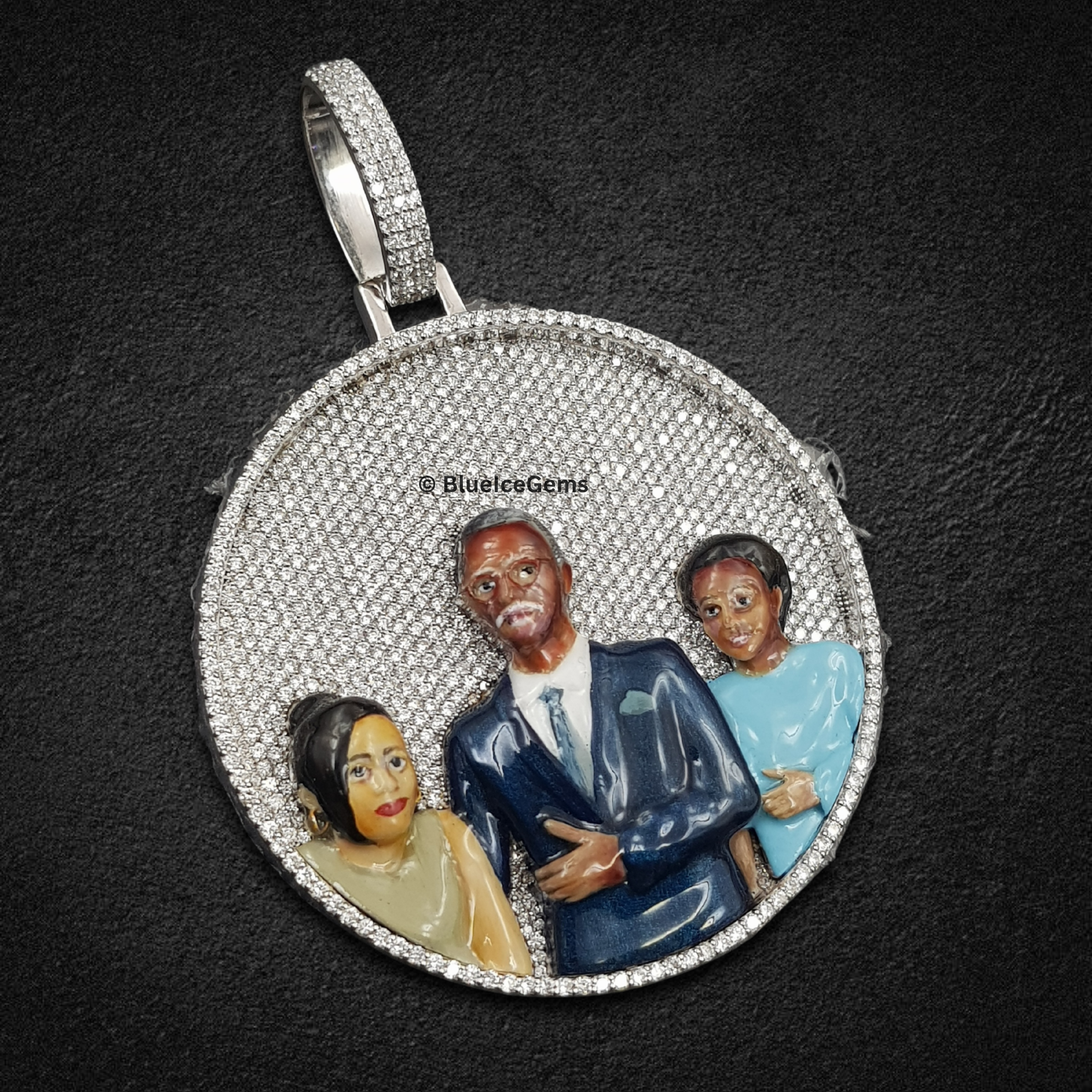 The "Family Legacy" Diamond Portrait Medallion Pendant