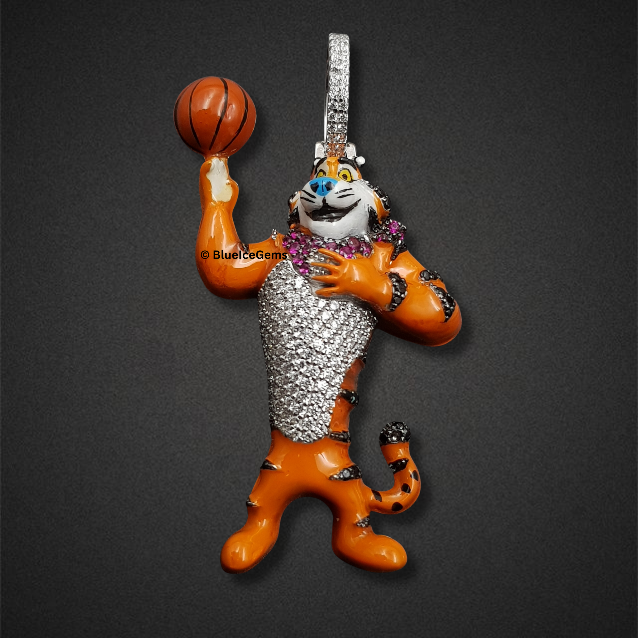 The "Frosted Flamboyance" Diamond Mascot Pendant