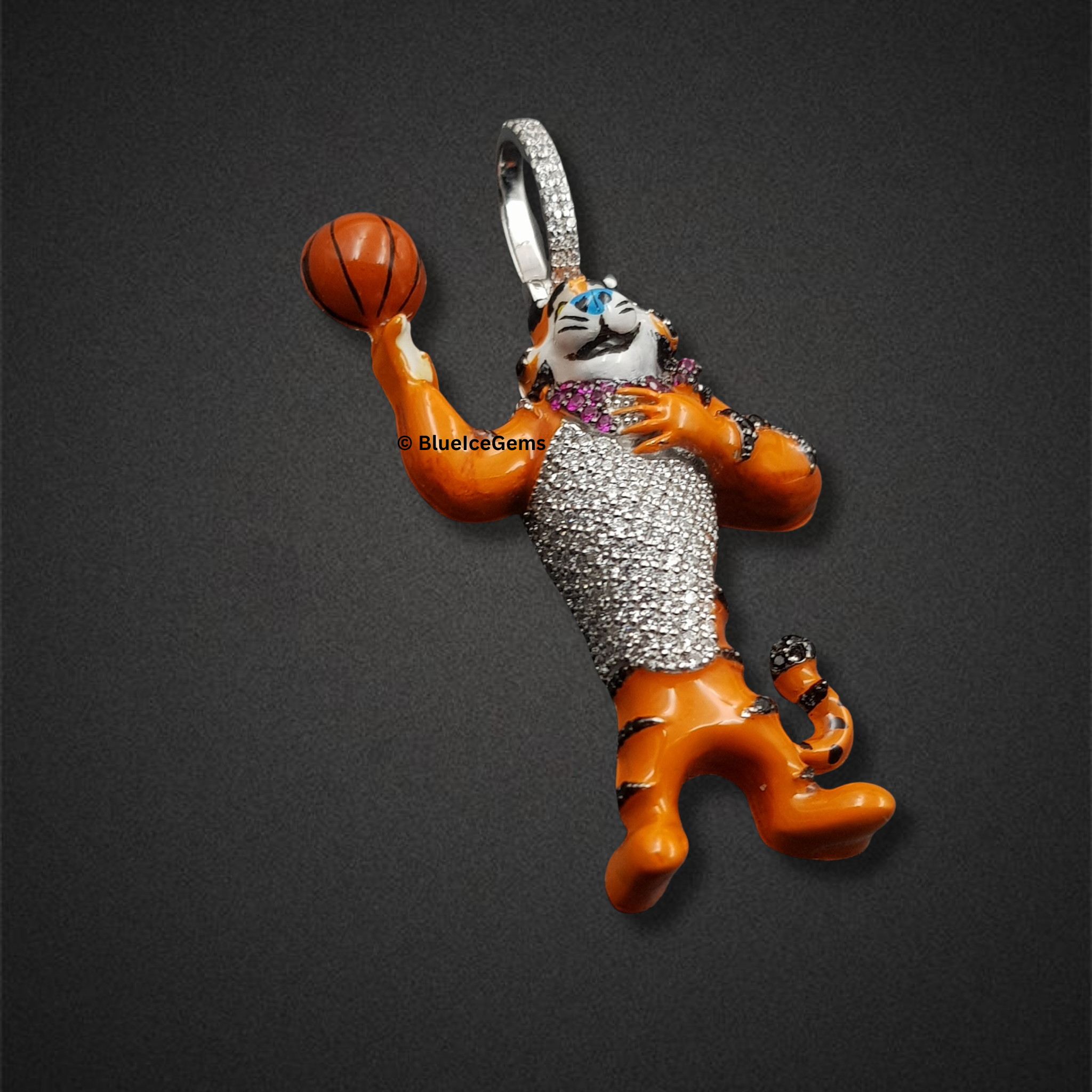 The "Frosted Flamboyance" Diamond Mascot Pendant