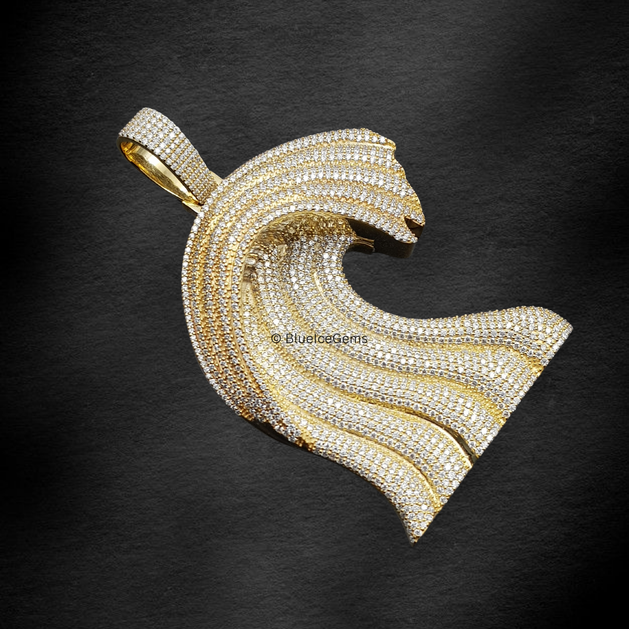 The "Golden Wave" Diamond Pendant