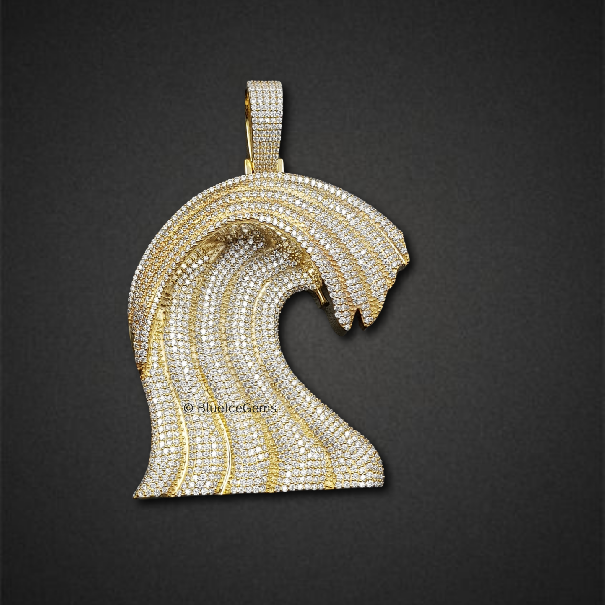 The "Golden Wave" Diamond Pendant