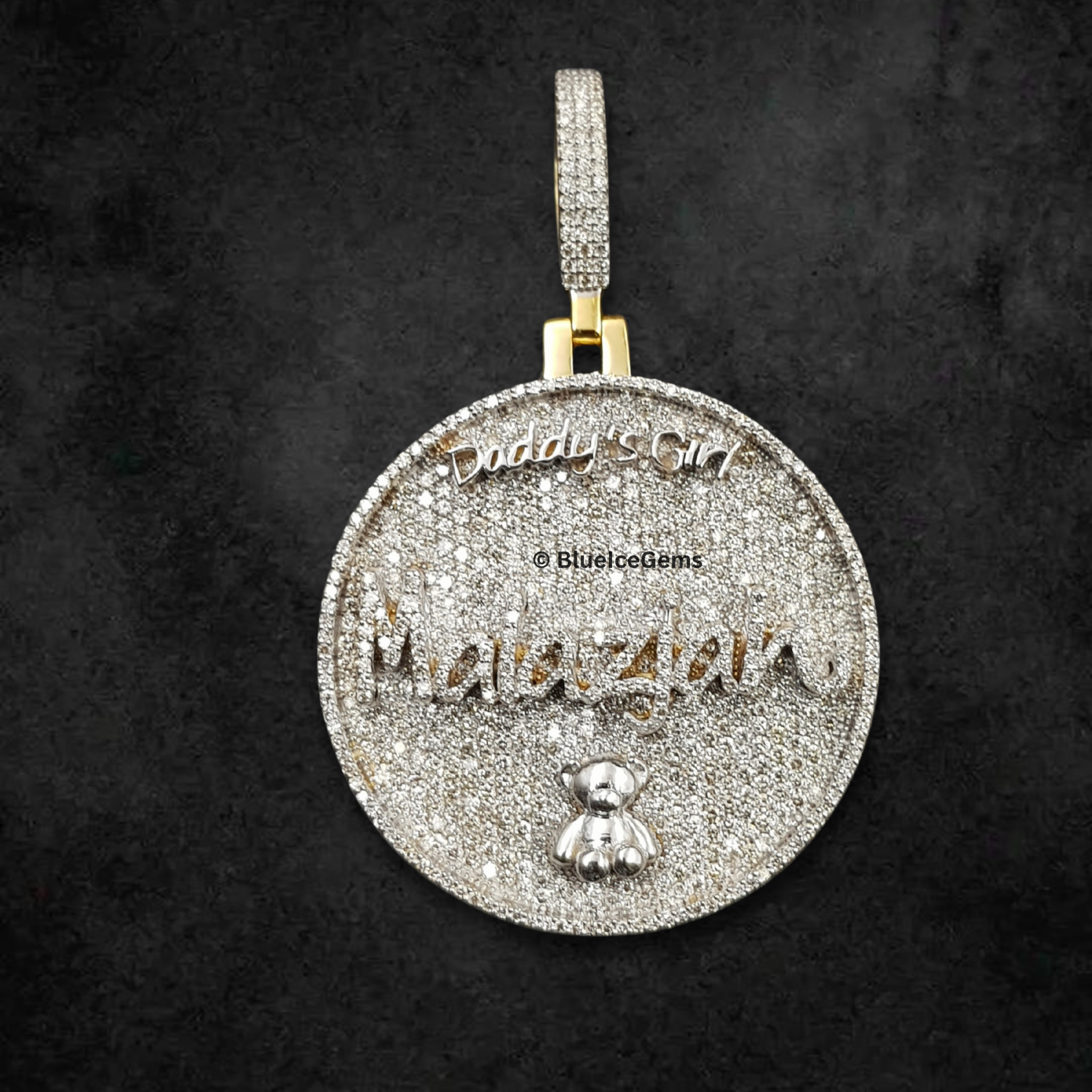 The "Good Girl Maiazjan" Diamond Teddy Bear Medallion Pendant