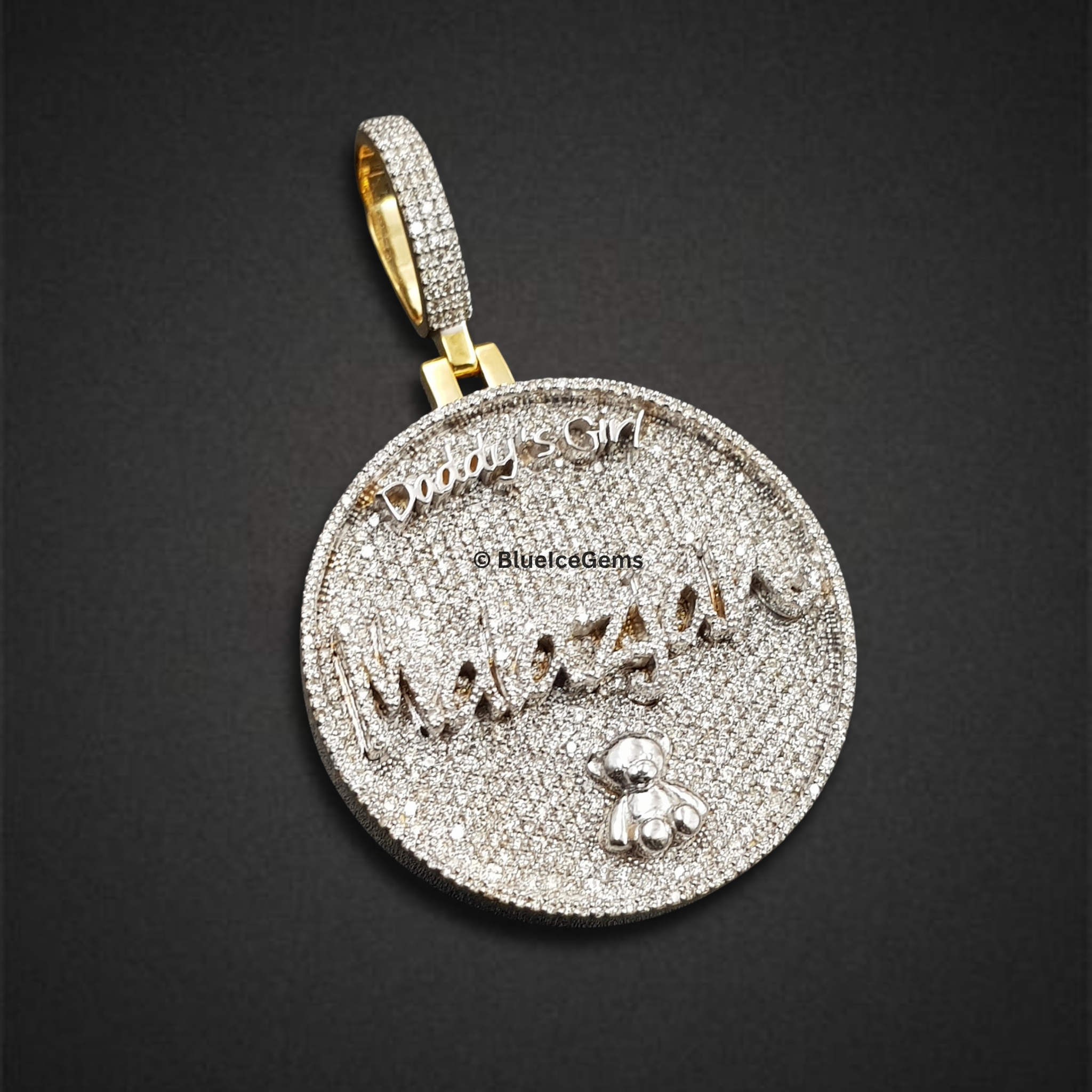 The "Good Girl Maiazjan" Diamond Teddy Bear Medallion Pendant