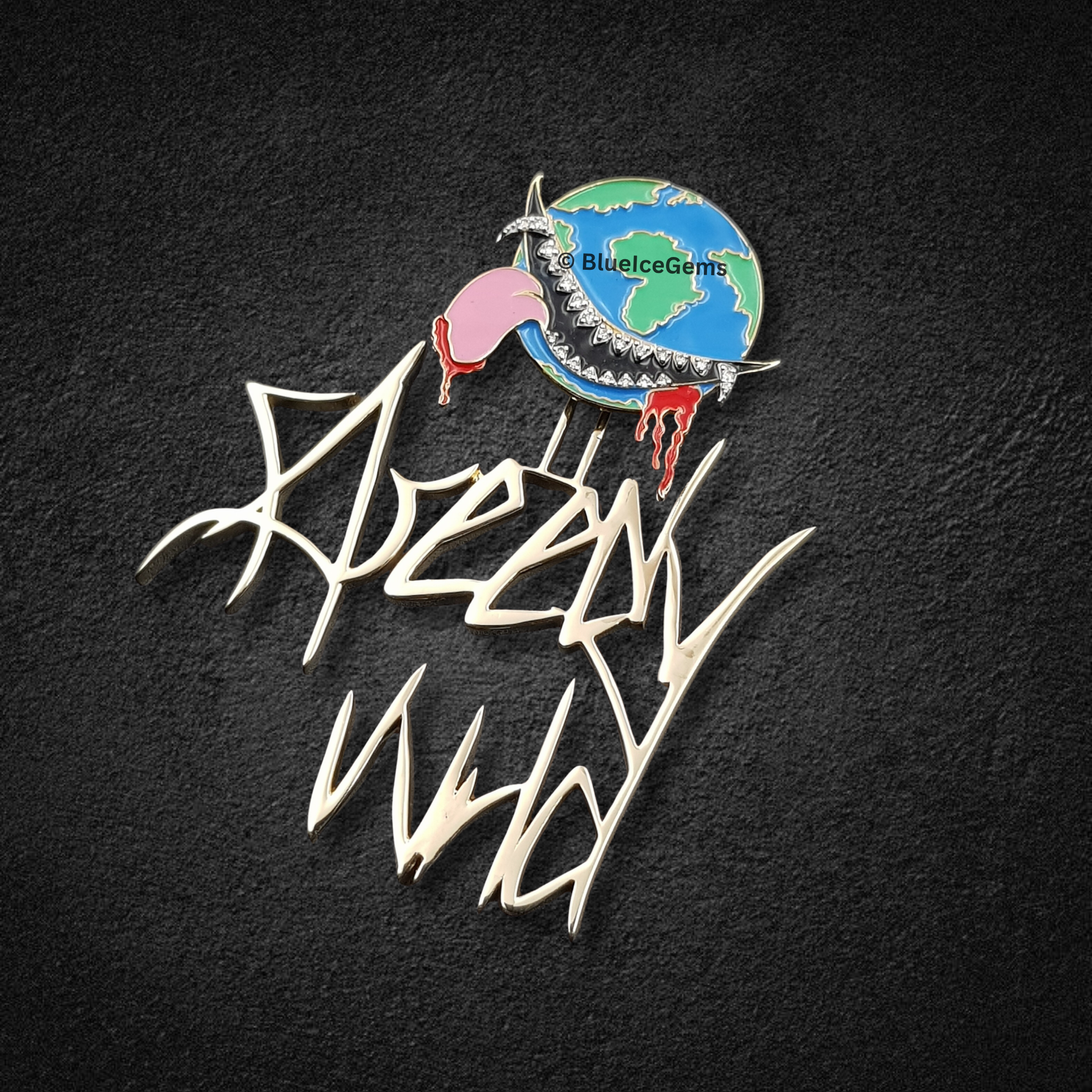 The "Greedy World" Enamel & Gold Pendant