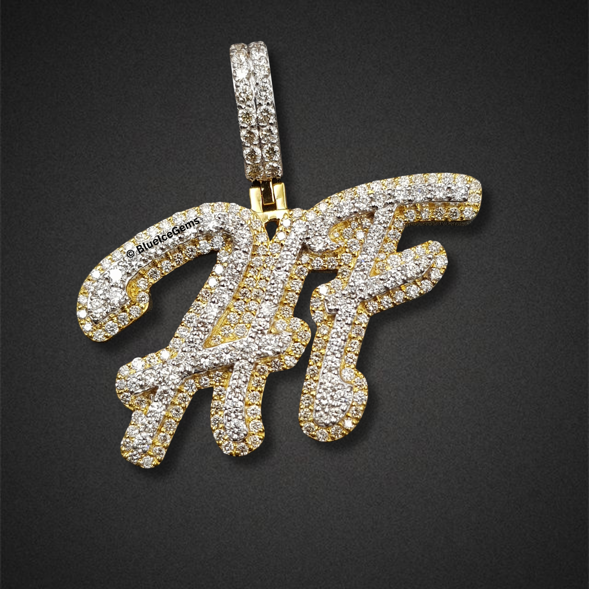 The "HF" Dripping Diamond Pendant