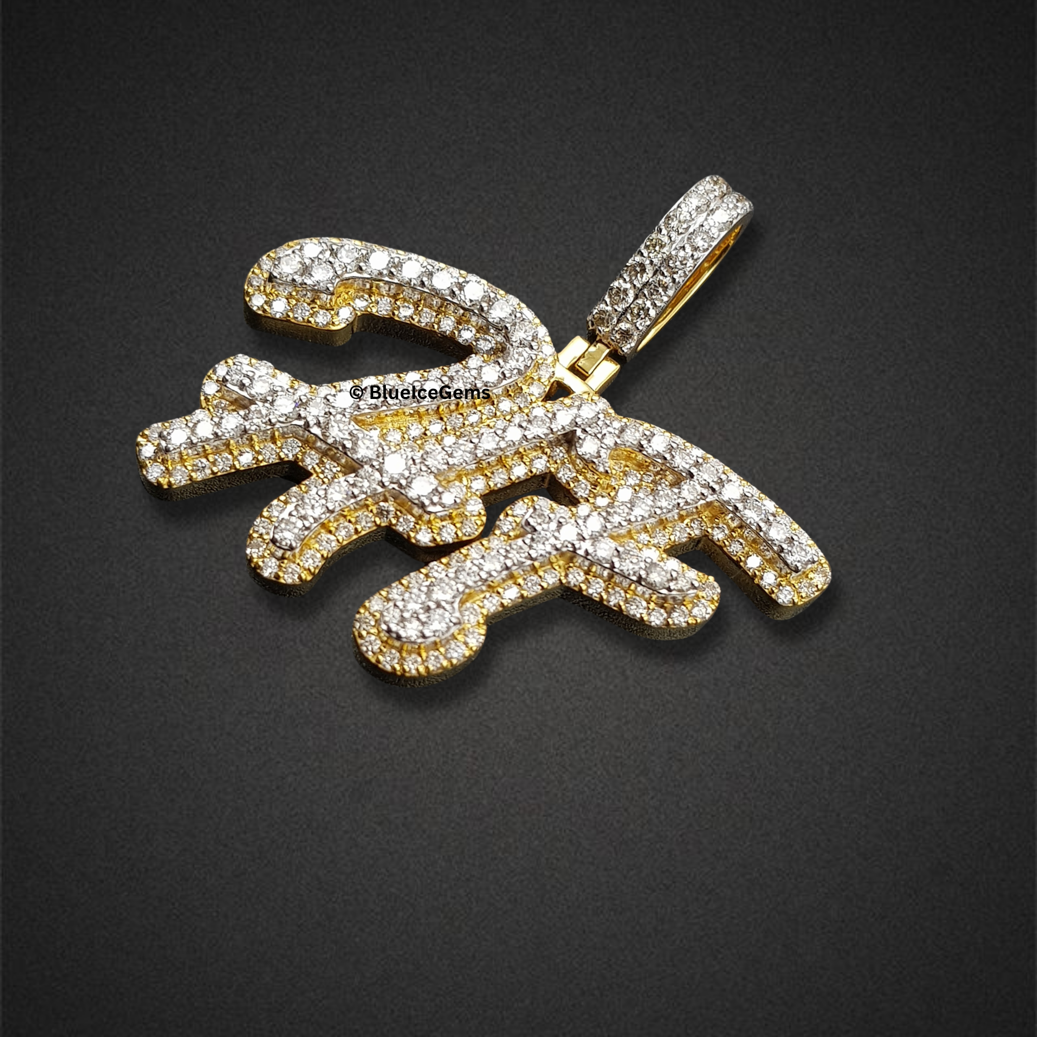 The "HF" Dripping Diamond Pendant