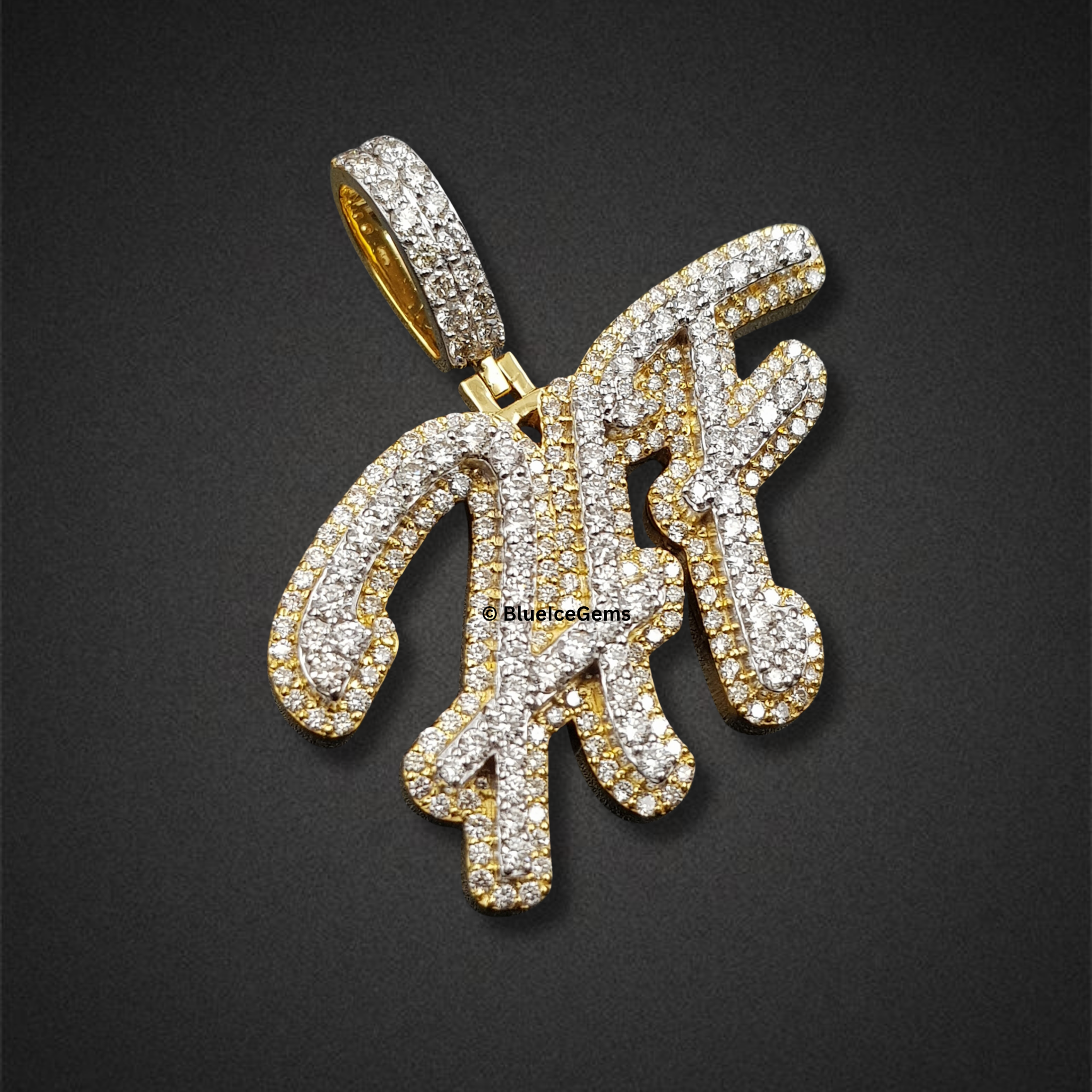 The "HF" Dripping Diamond Pendant