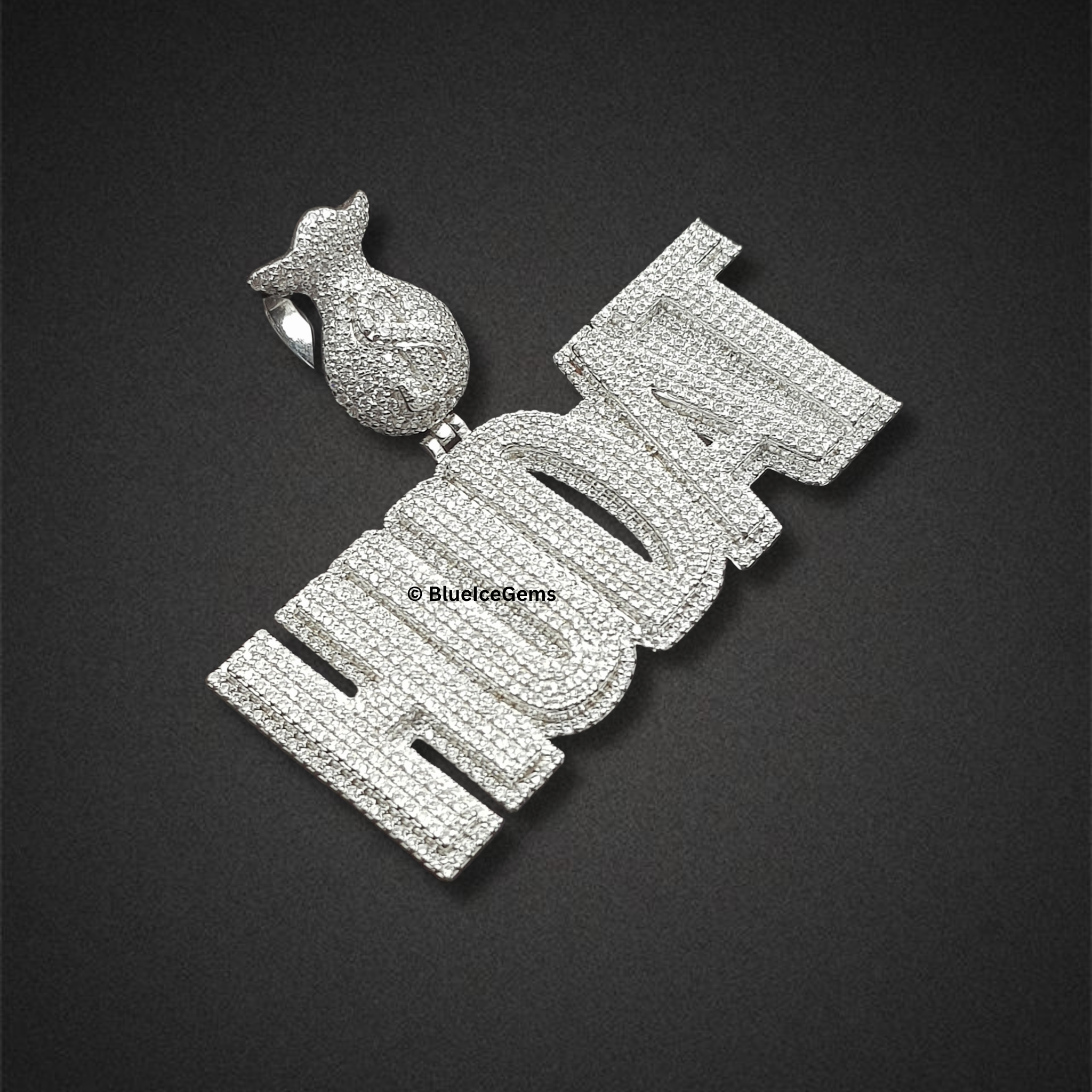 The "HUDAT" Money Bag Diamond Pendant