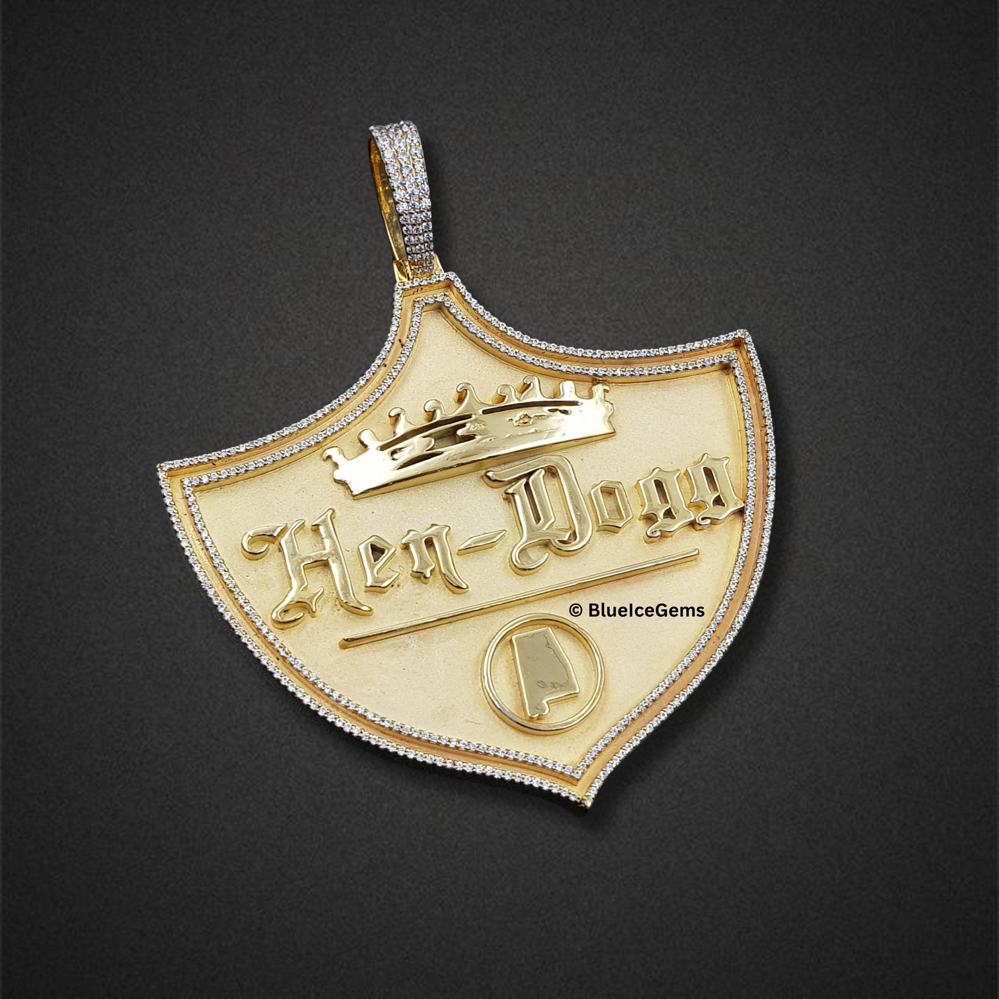 The "Hen-Dogg" Regal Diamond Crest Pendant