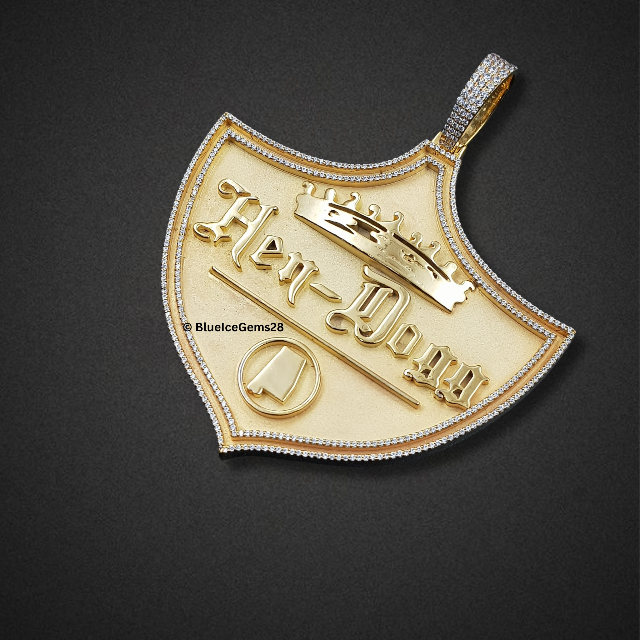 The "Hen-Dogg" Regal Diamond Crest Pendant