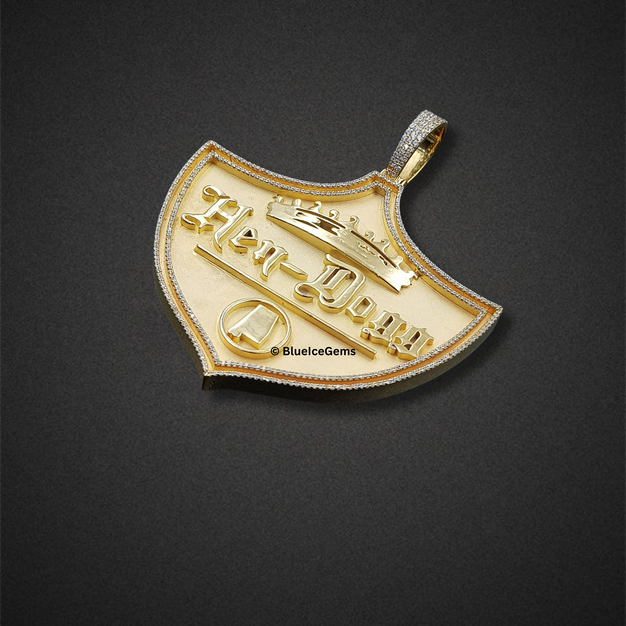The "Hen-Dogg" Regal Diamond Crest Pendant
