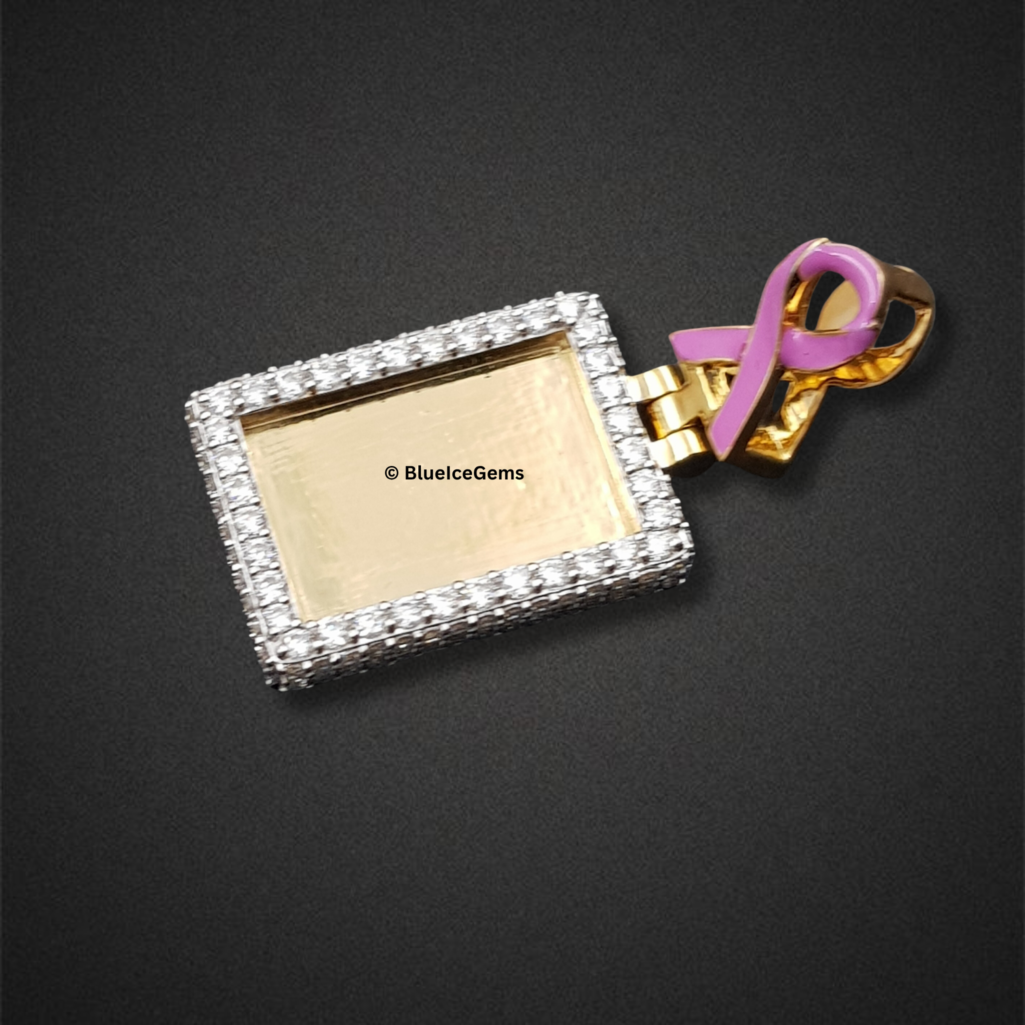 The "Hope & Remembrance" Diamond Ribbon Photo Pendant