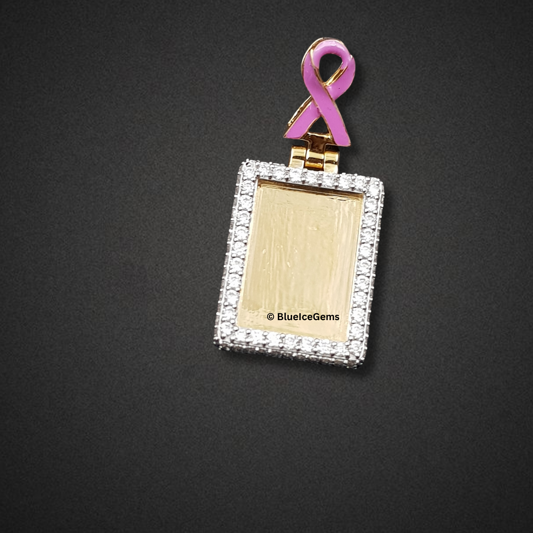 The "Hope & Remembrance" Diamond Ribbon Photo Pendant