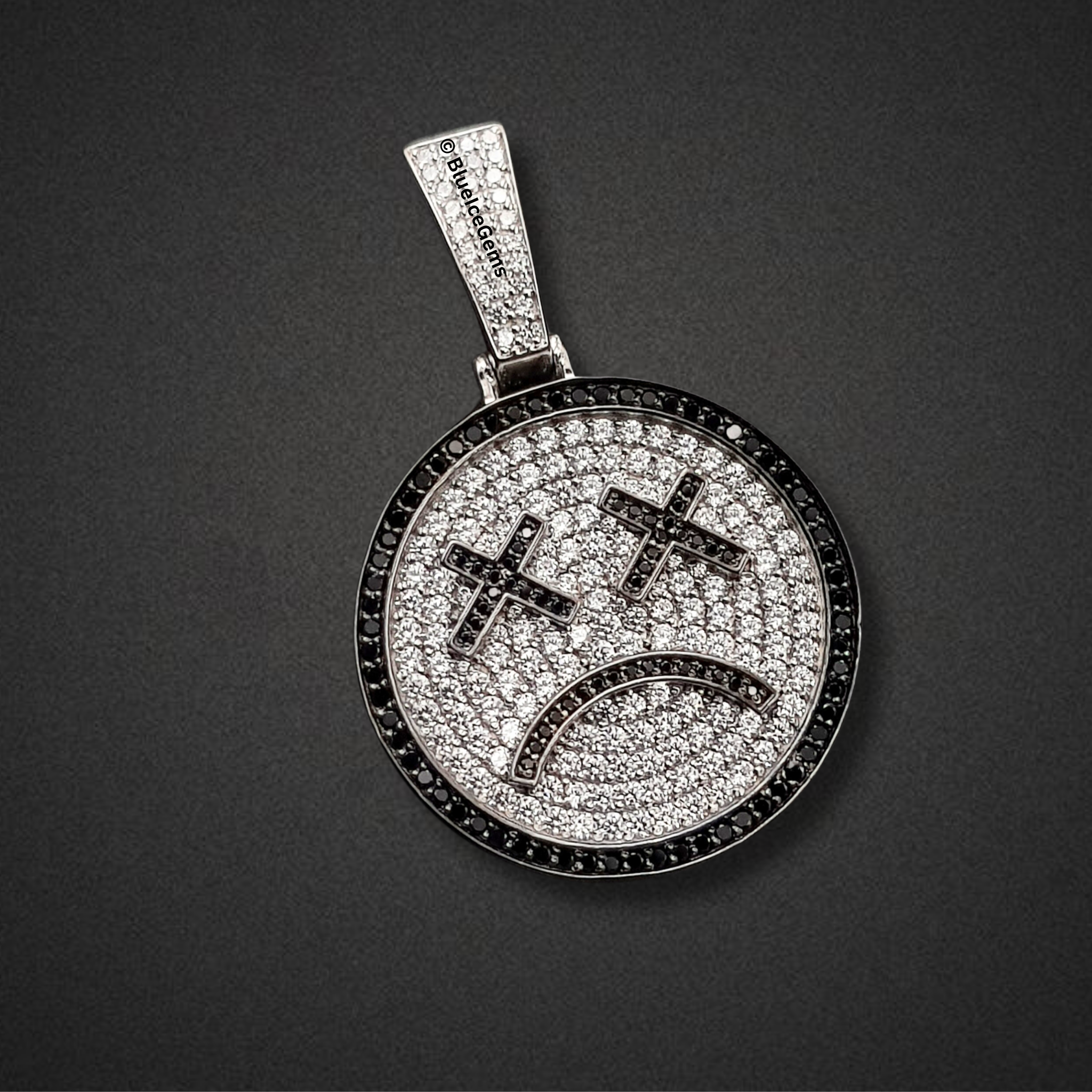 The "Iced Out Frowny Face" Diamond Medallion Pendant