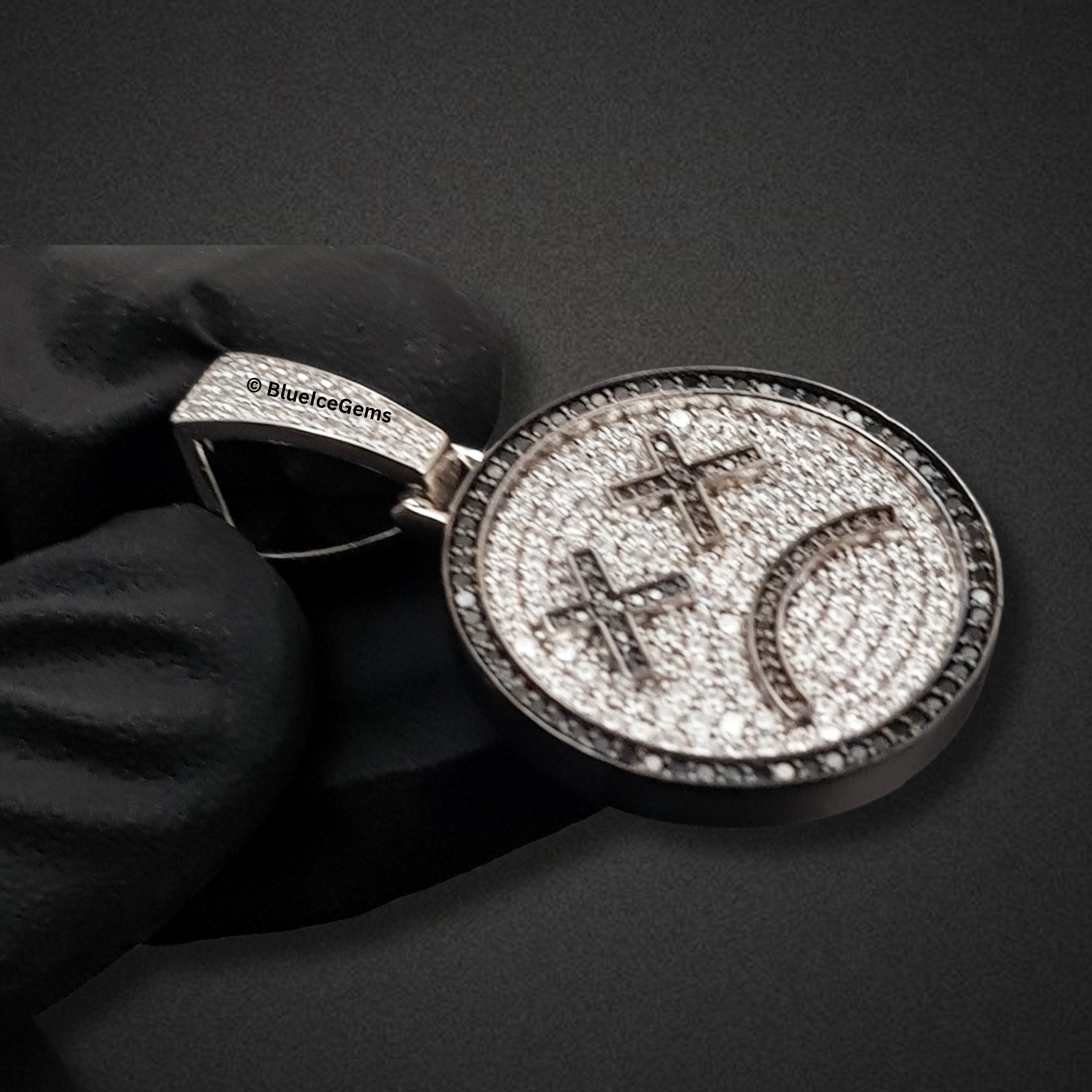 The "Iced Out Frowny Face" Diamond Medallion Pendant