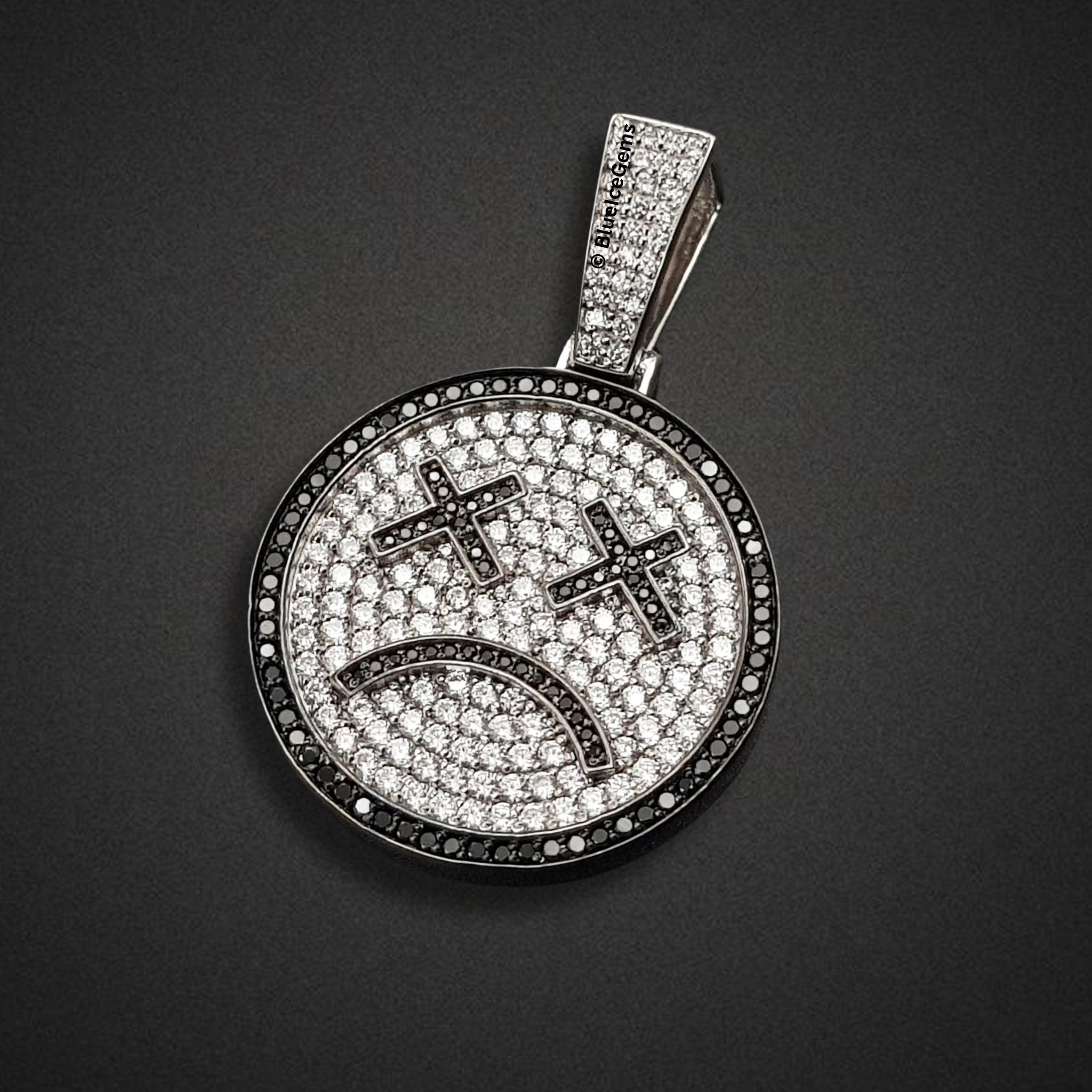 The "Iced Out Frowny Face" Diamond Medallion Pendant