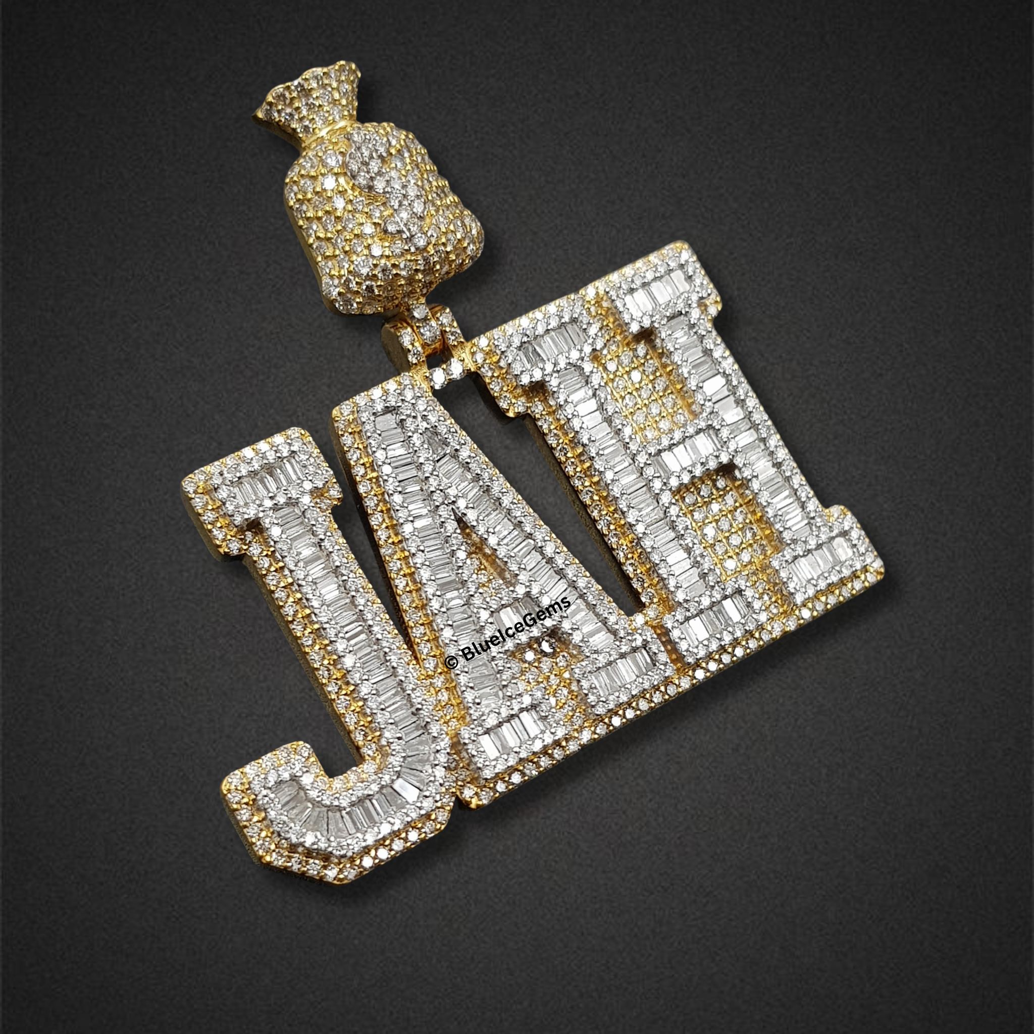 The JAH Fortune Bag Diamond Pendant