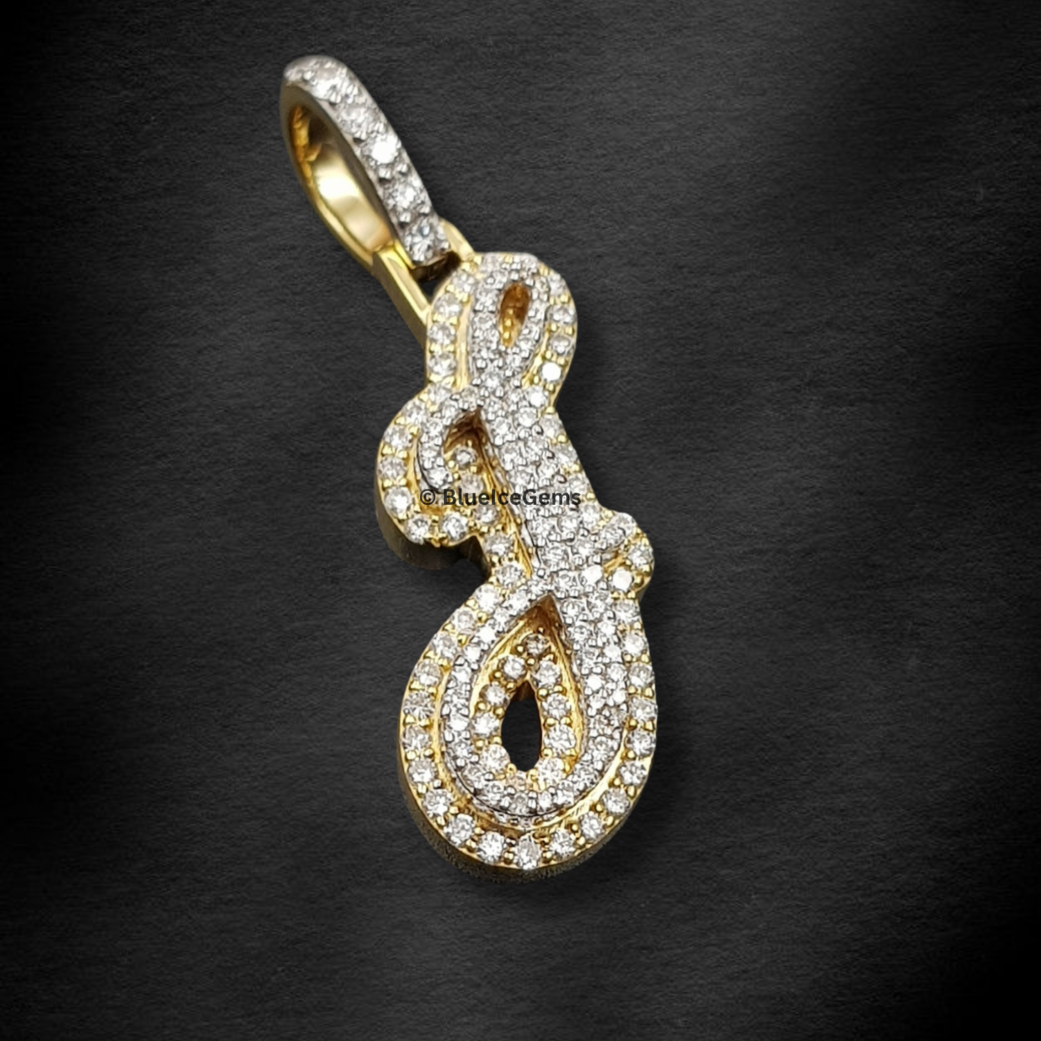 The "J" Diamond Script Initial Pendant