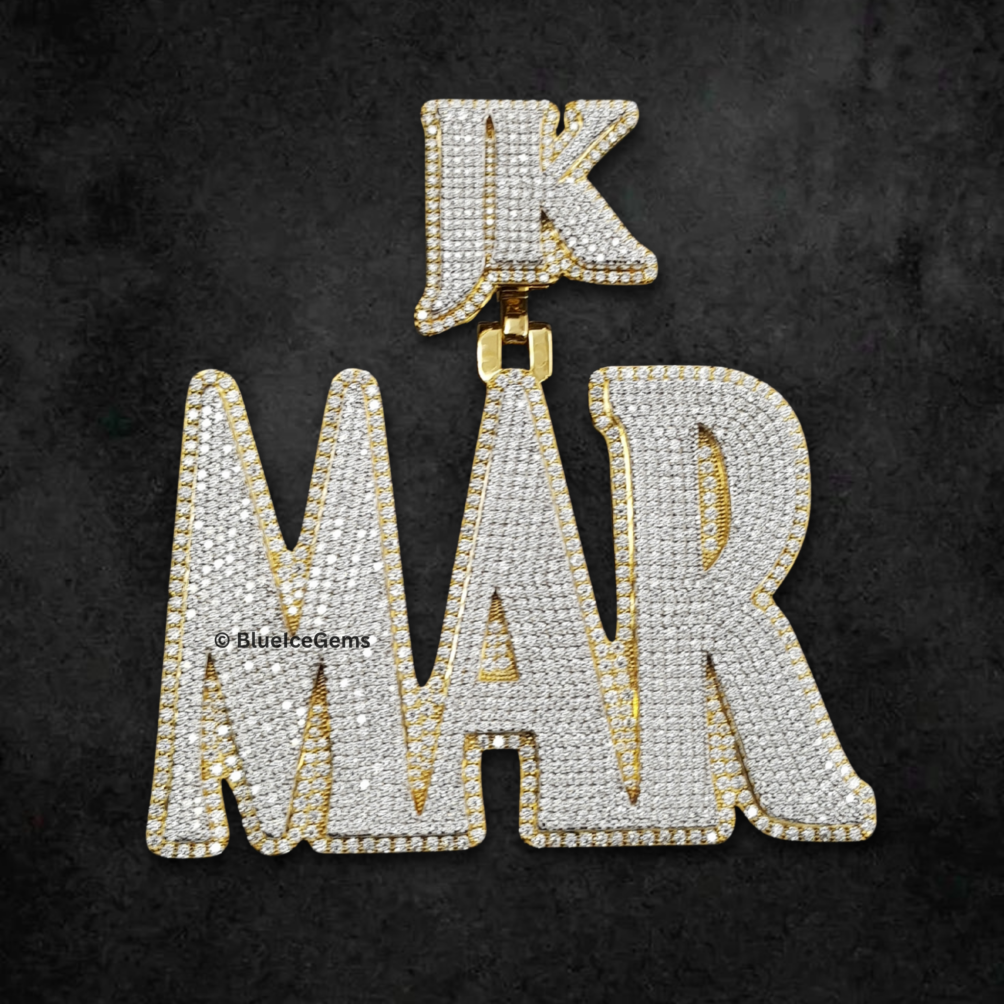 The "JK MAR" Diamond Monogram Pendant