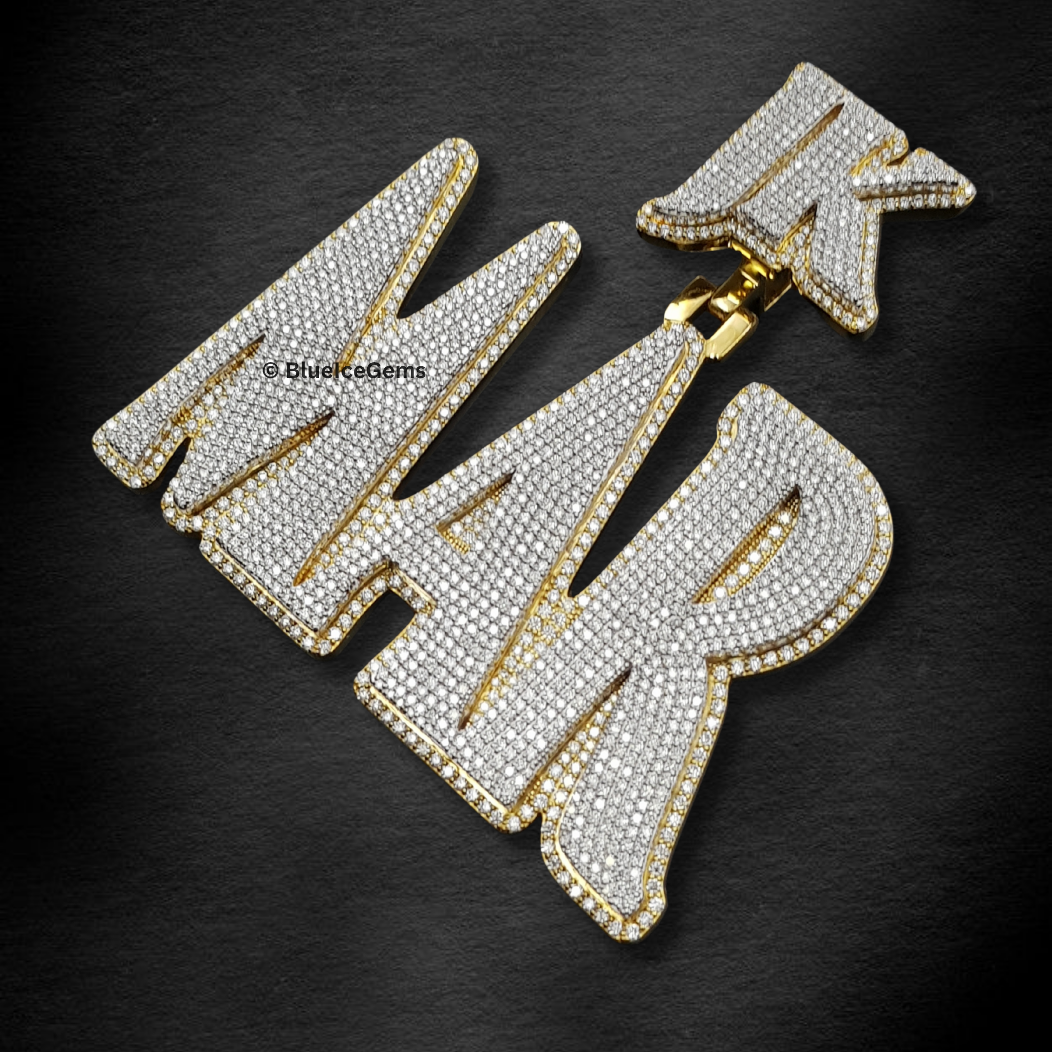 The "JK MAR" Diamond Monogram Pendant