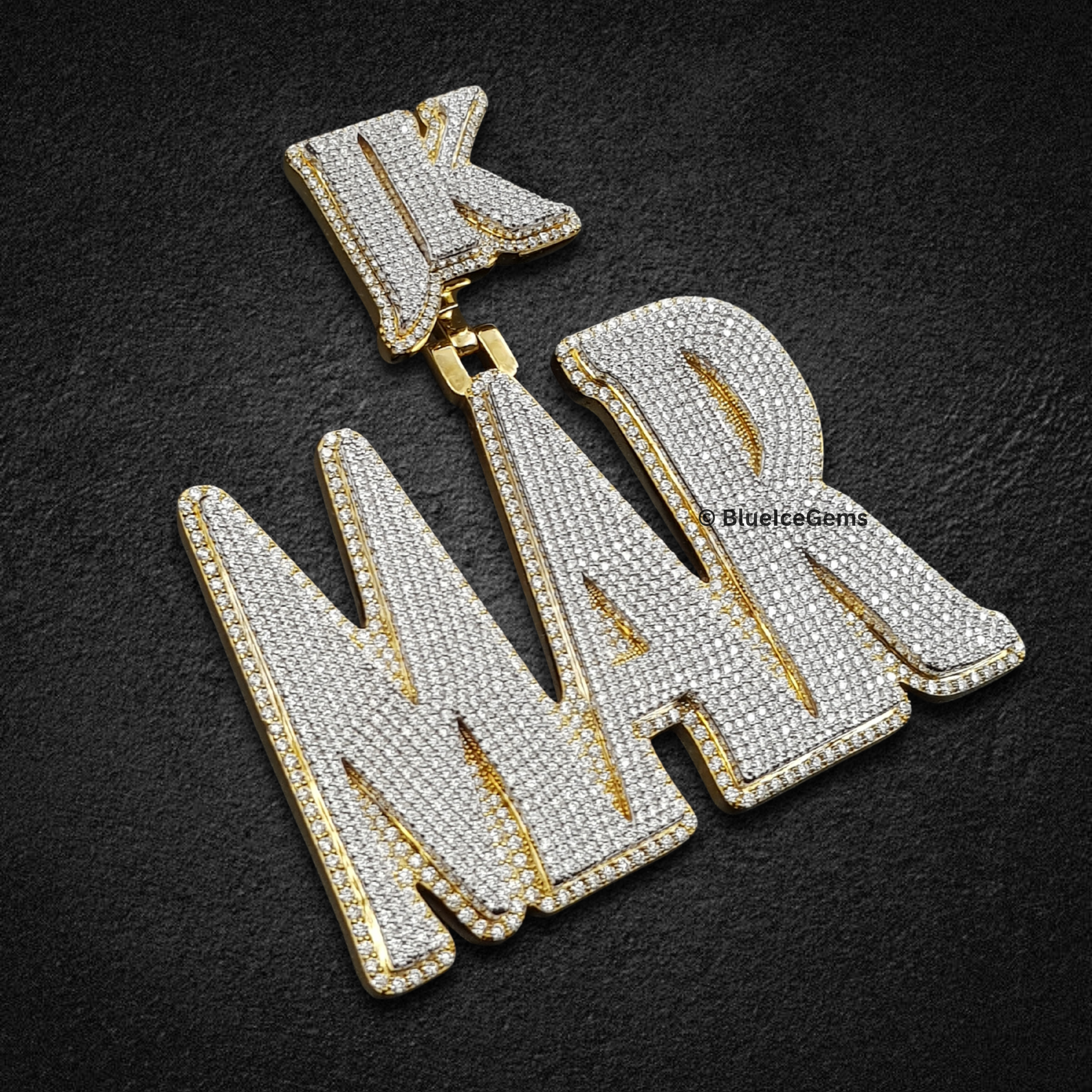 The "JK MAR" Diamond Monogram Pendant