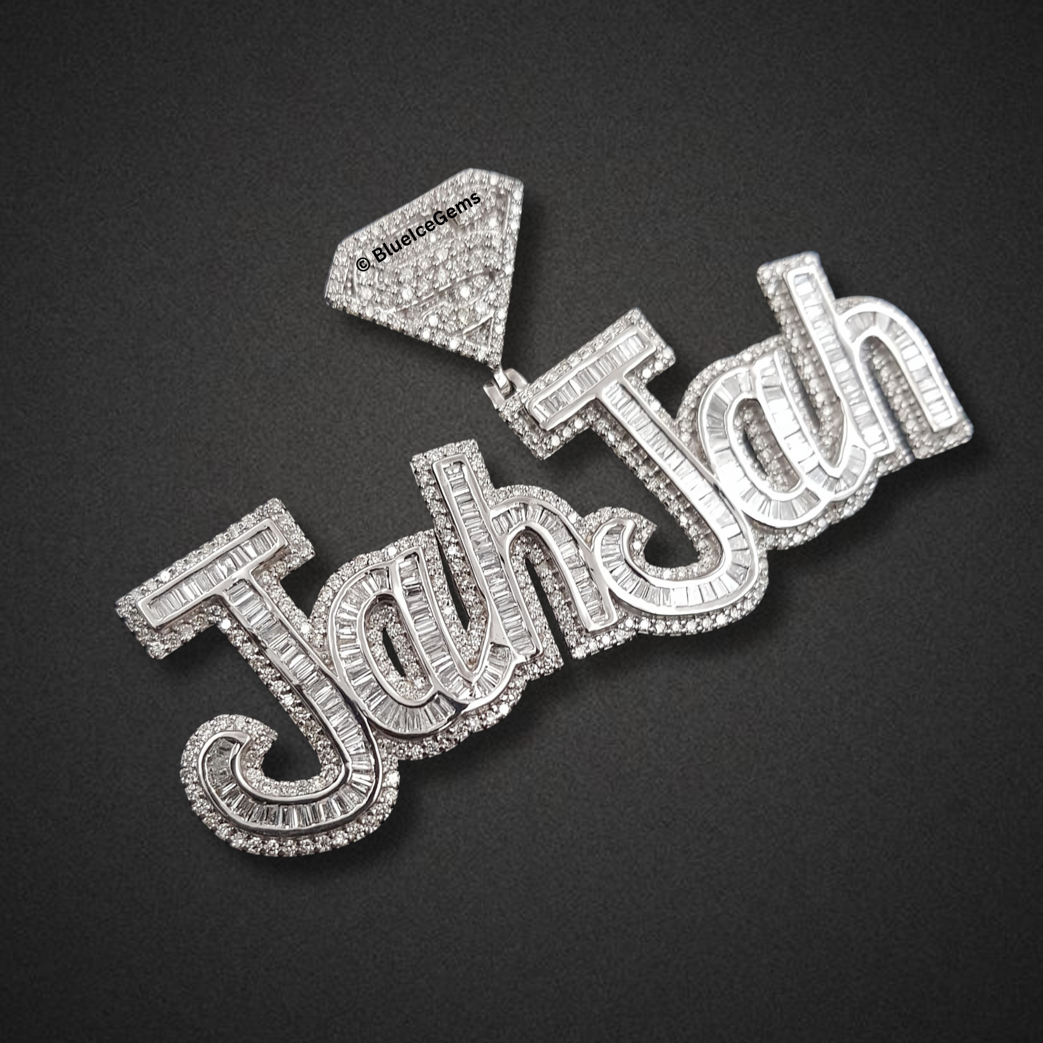 The "Jah Jah" Divine Diamond Script Pendant
