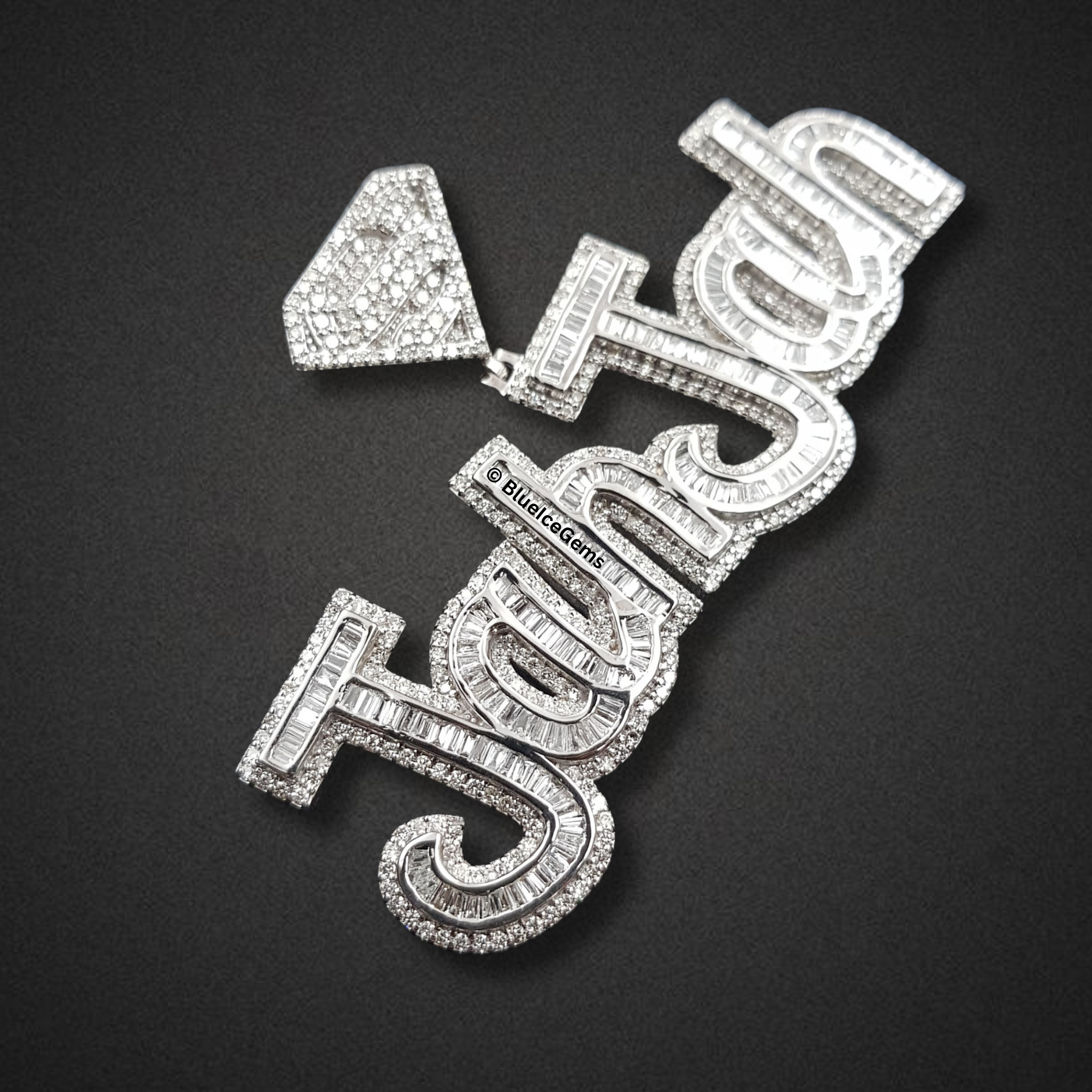 The "Jah Jah" Divine Diamond Script Pendant