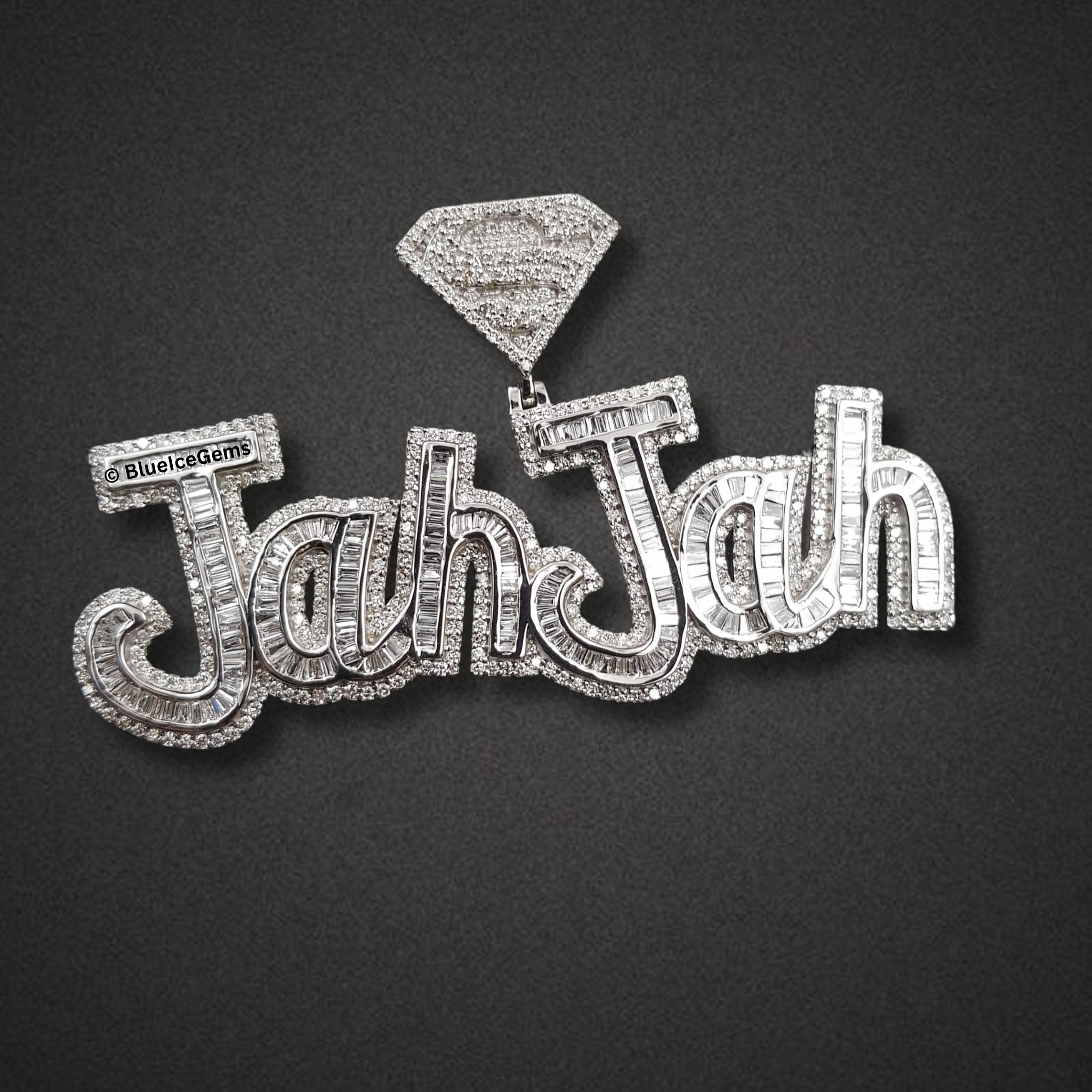 The "Jah Jah" Divine Diamond Script Pendant