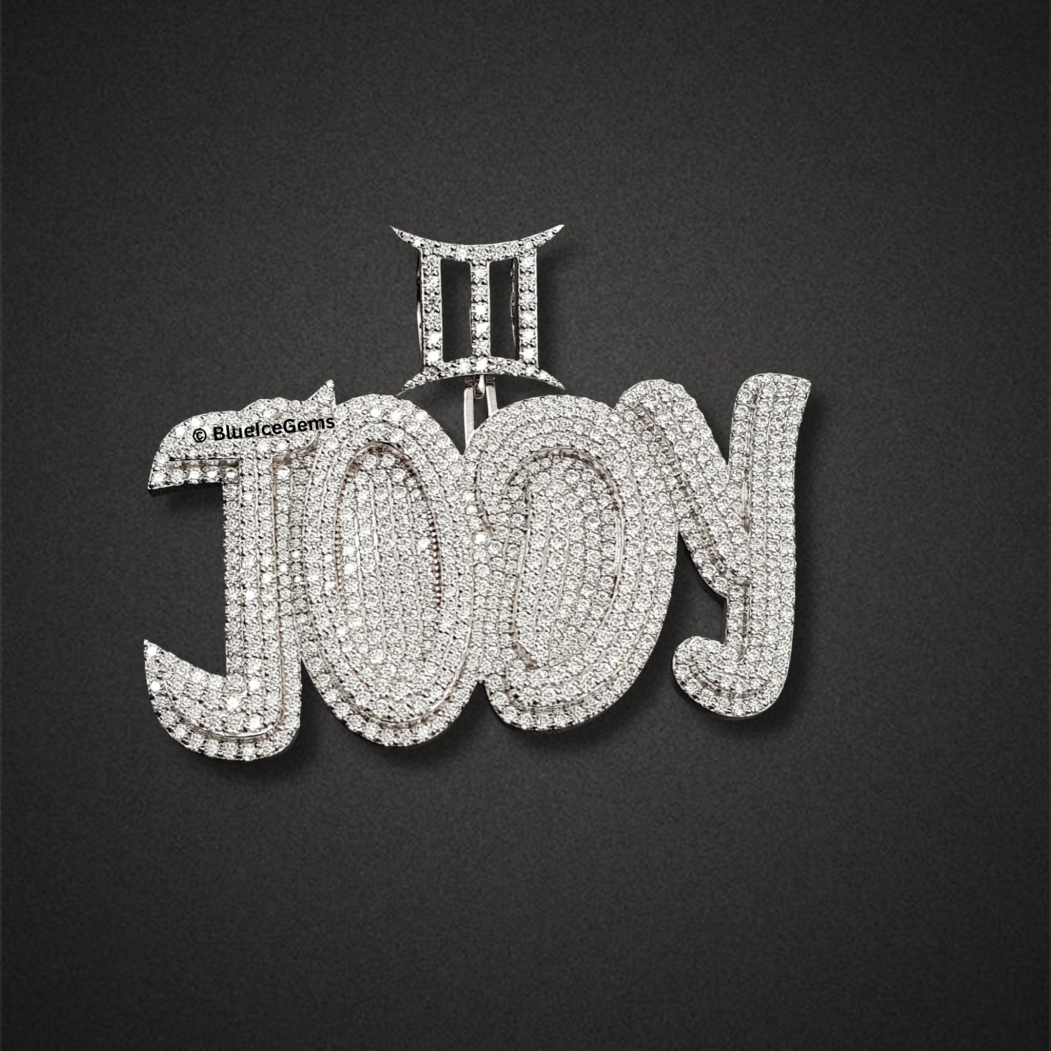 The "Jody" Gemini Diamond Script Pendant