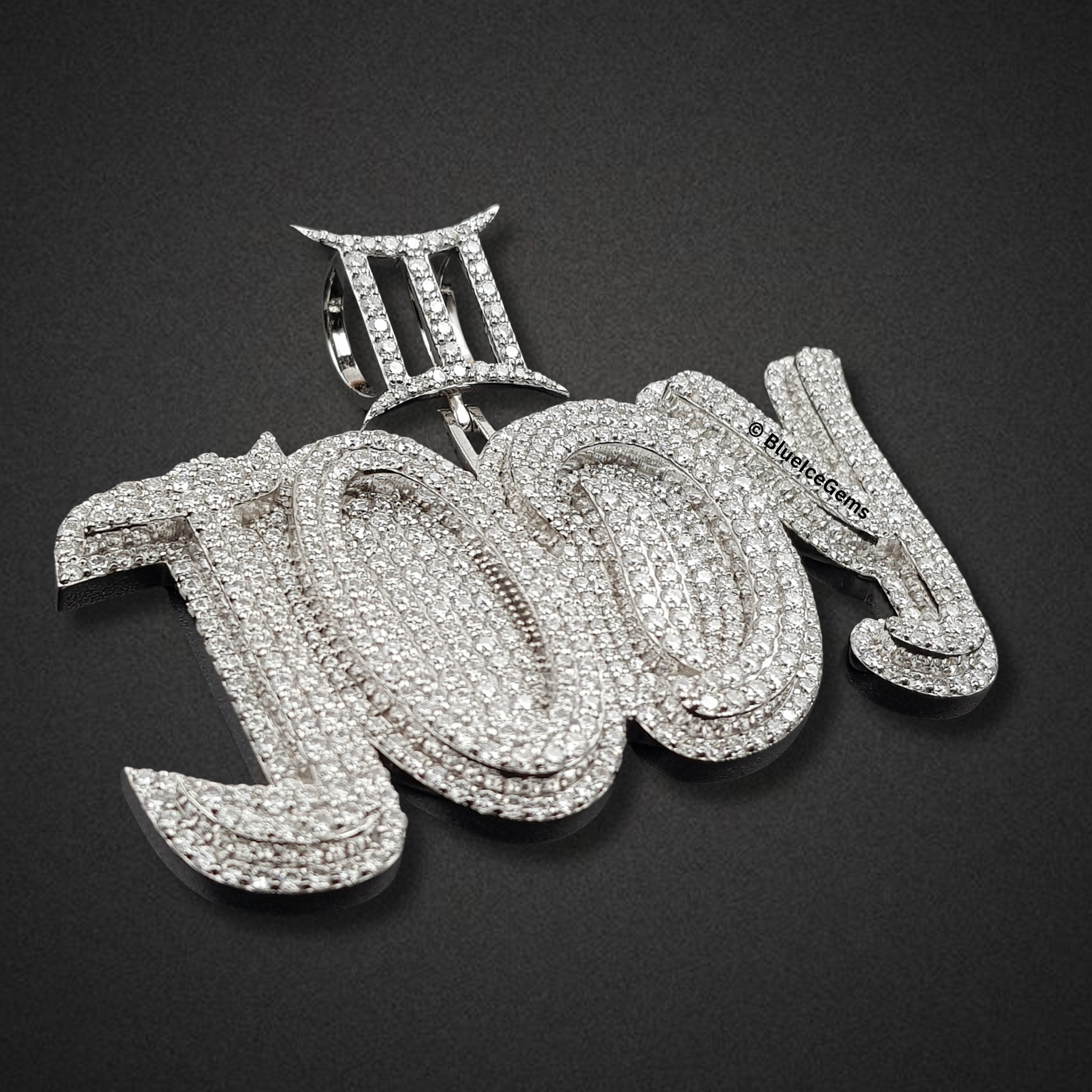 The "Jody" Gemini Diamond Script Pendant